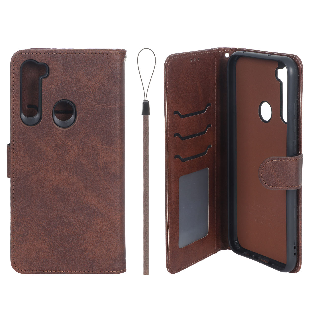 کیف موبایل مگنتی درجه یک داخل خز MNC Plus مدل Xiaomi Redmi Note 8T - قهوه ای کد 1