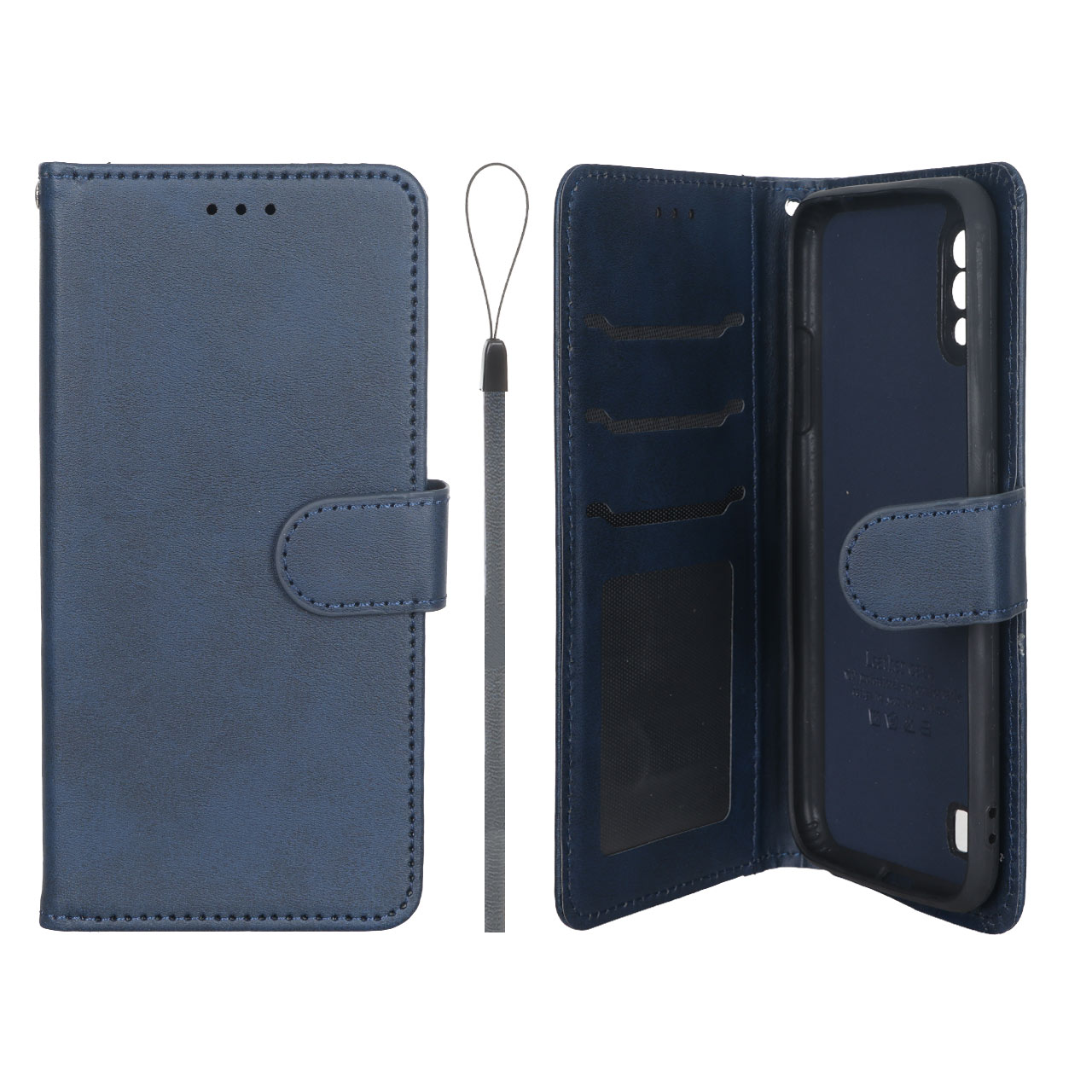 کیف موبایل مگنتی درجه یک داخل خز MNC Plus مدل Samsung Galaxy A01 / M01 - سرمه ای