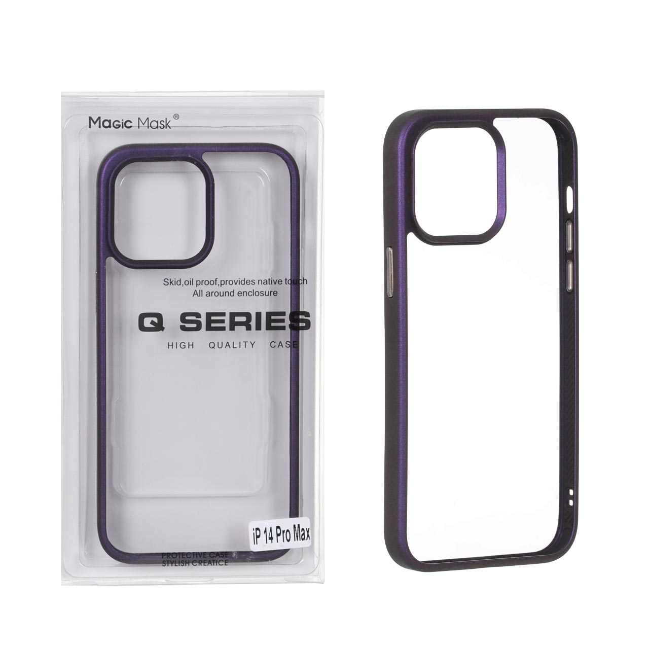 قاب اورجینال Q Series شفاف Ice بنفش مناسب برای آیفون 14 پرو مکس