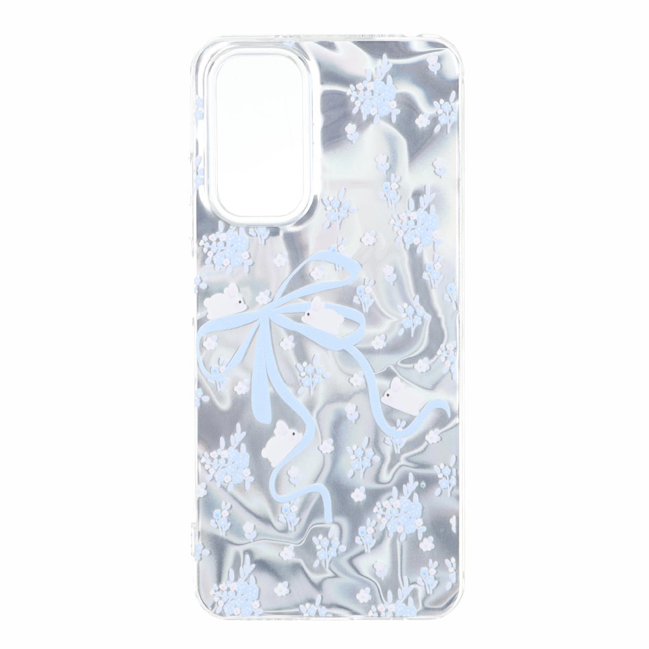 قاب Silver Cloud دور ژله ای طرح خرگوش و پاپیون آبی مناسب برای شیائومی ردمی نوت 12 اس / ردمی نوت 11 4G / ردمی نوت 11 اس