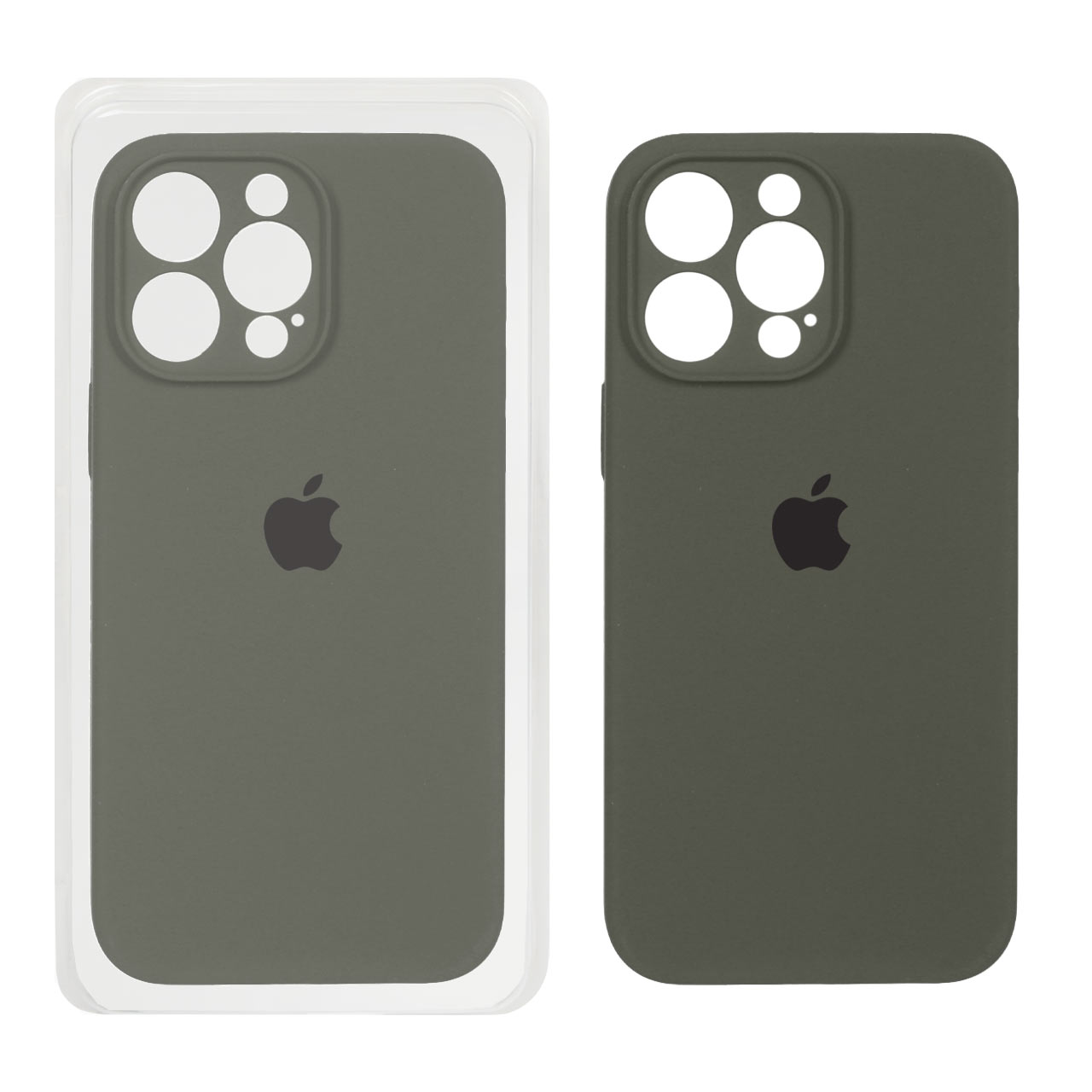 قاب سیلیکونی پاک کنی اورجینال ++A مدل Apple iPhone 14 Pro Max - سبز زیتونی (پک دار)