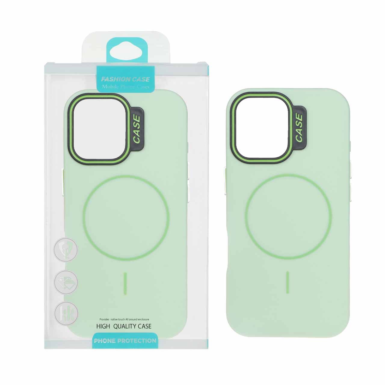 قاب طرح سیلیکون Magsafe پاستیلی Apple iPhone 17 - سبز