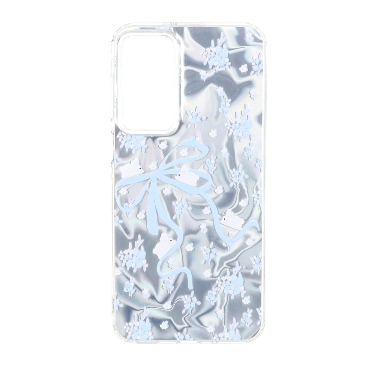 قاب طرح Silver Cloud خرگوش و پاپیون دور ژله‌ای مناسب برای سامسونگ گلکسی A16