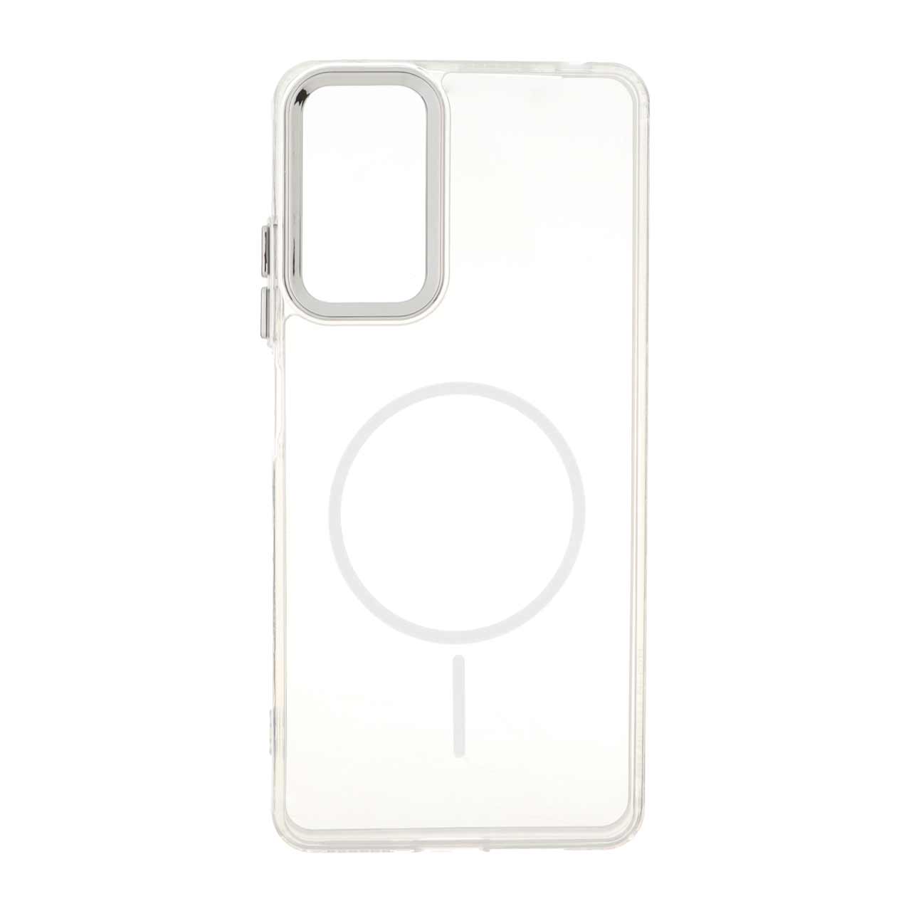 قاب ژله ای شفاف لنز کروم طرح مگ سیف سفید مناسب برای شیائومی ردمی نوت 12 پرو 4G / ردمی نوت 11 پرو
