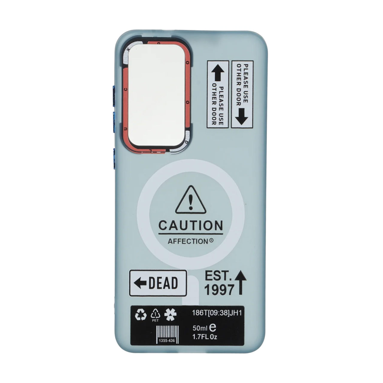 قاب Caution مات طرح مگ سیف دکمه متال مناسب برای سامسونگ گلکسی S25 FE