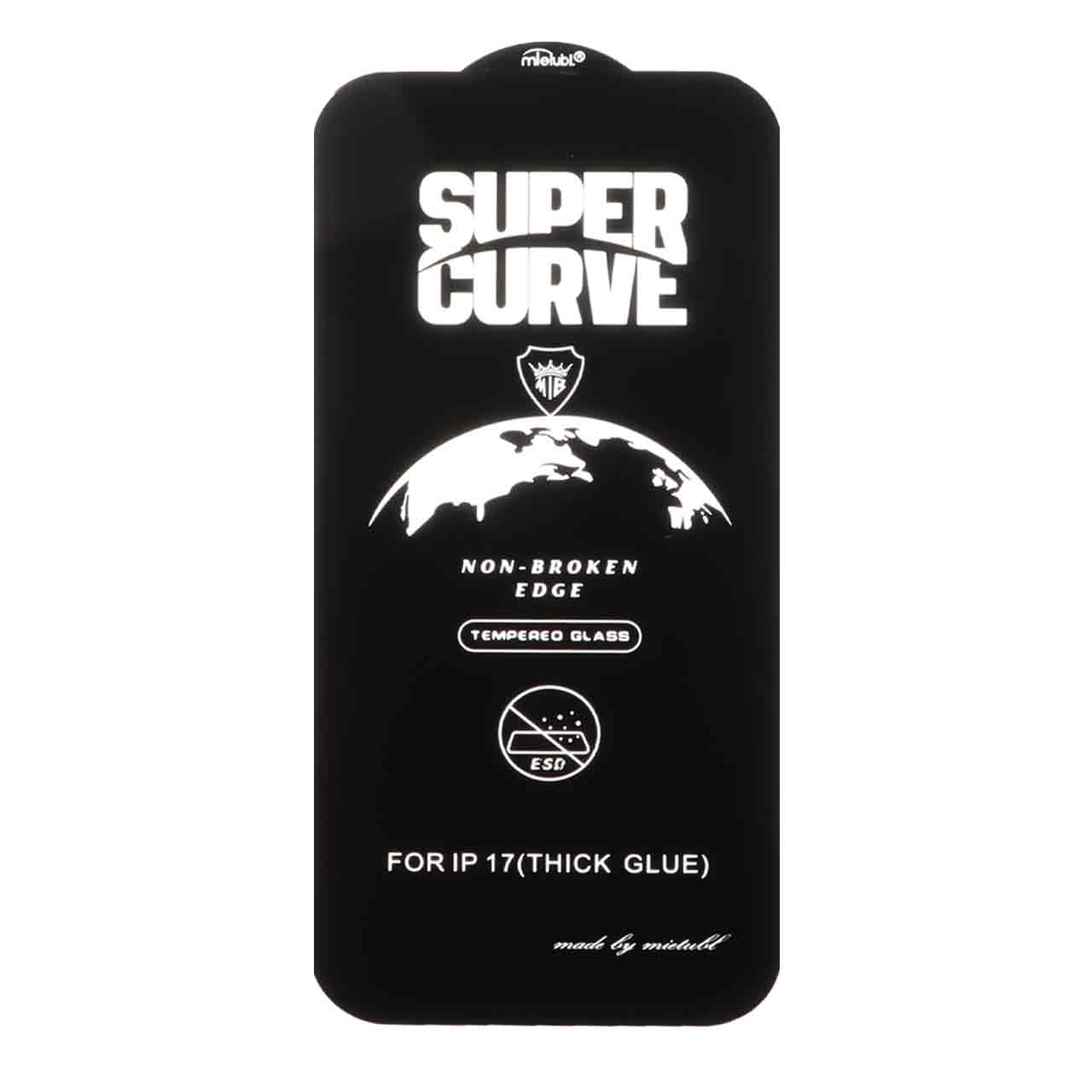 محافظ صفحه نمایش شیشه ای Mietubl مدل NTC Super Curve مناسب برای آیفون 17