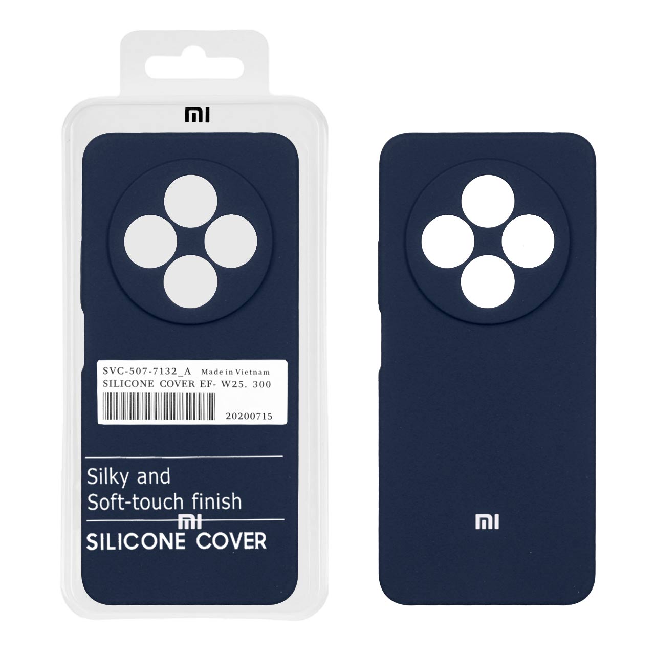 قاب سیلیکونی پاک کنی اورجینال درجه یک Xiaomi Redmi 14C / Redmi A3 Pro / Redmi A4 / Poco C75 - سرمه ای (پک دار)