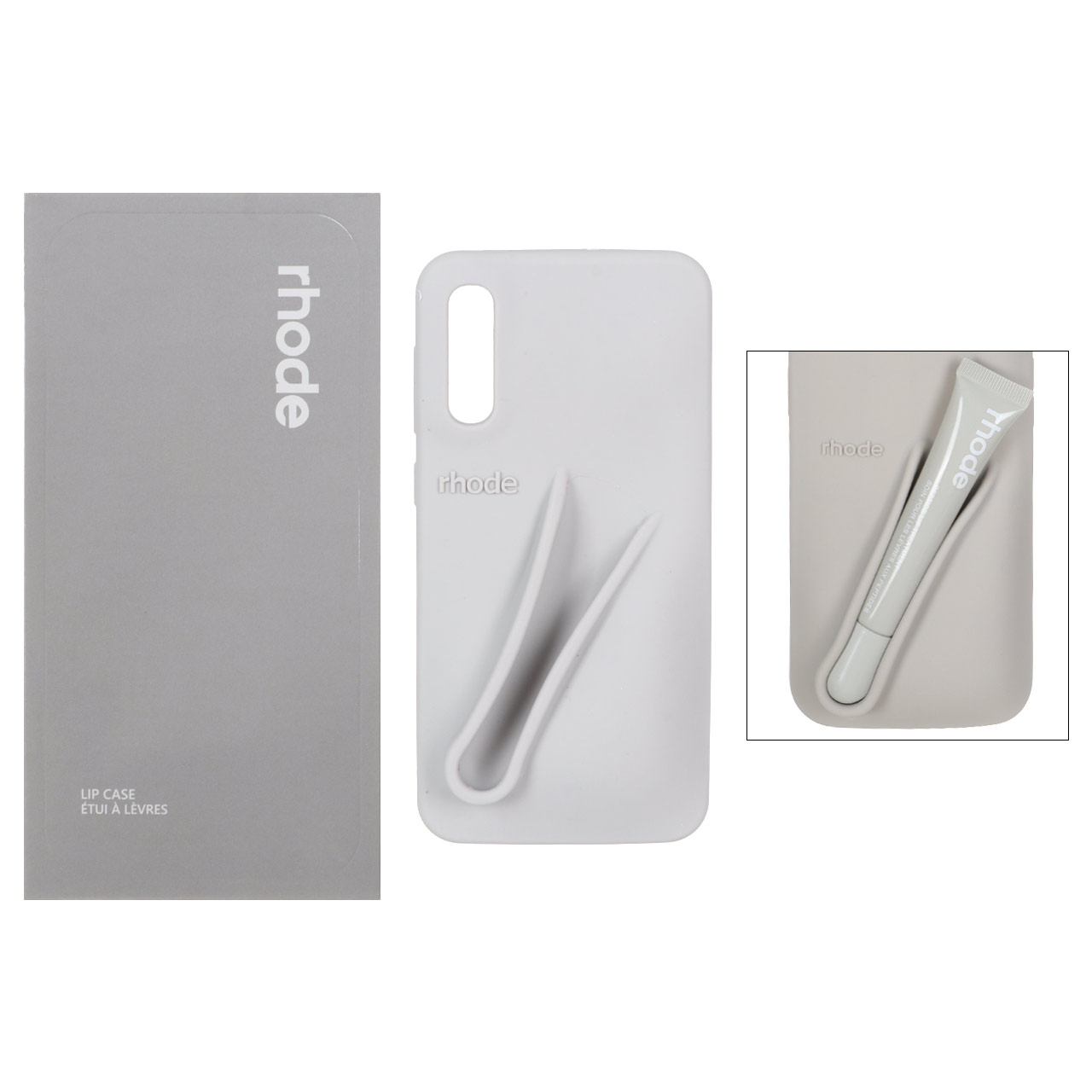 قاب سیلیکونی پاک کنی اورجینال rhode با ست لیپ گلاس Samsung Galaxy A50 / A50s / A30s - طوسی