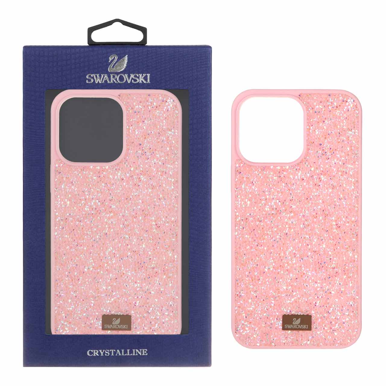 قاب طرح Swarovski کریستالی اورجینال مناسب برای آیفون 14 پرو مکس صورتی