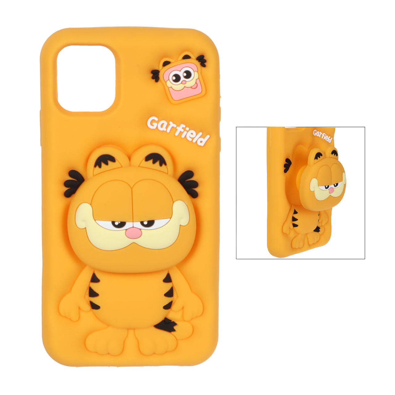 قاب سیلیکونی Garfield استند شو Apple iPhone 11 - نارنجی