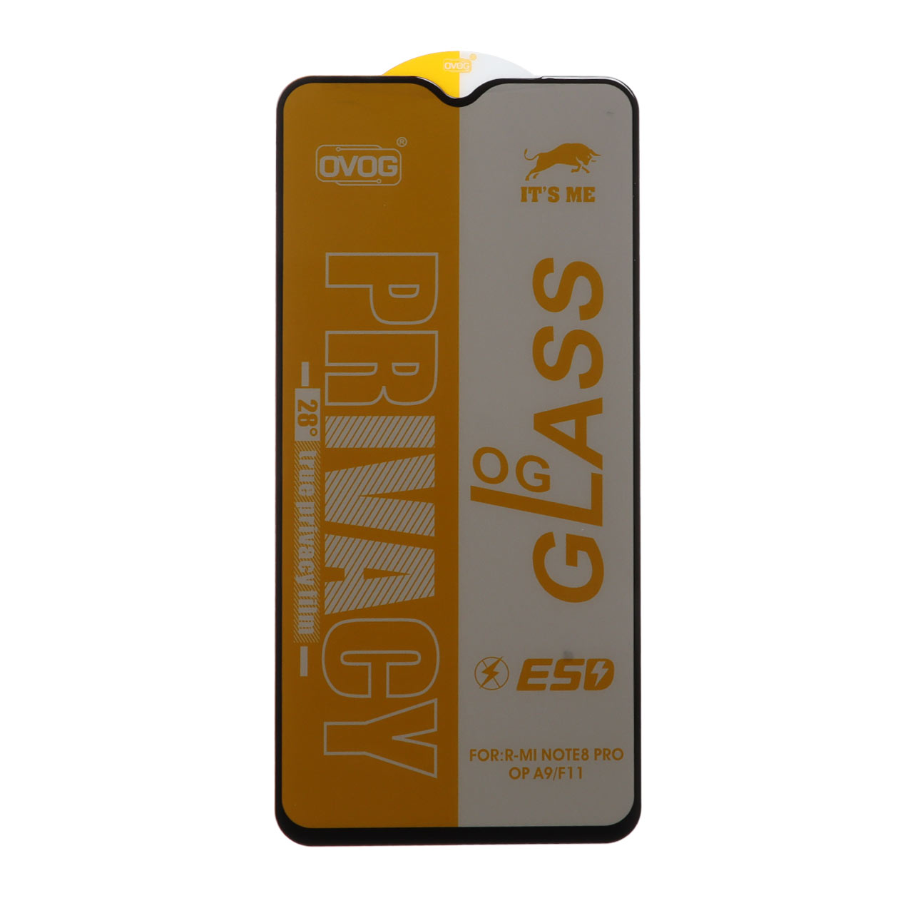 محافظ صفحه نمایش شیشه ای درجه یک Full Cover Privacy OG - ESD OVOG مدل Xiaomi Redmi Note 8 Pro / Poco M3 / Redmi 9T / Note 9 4G