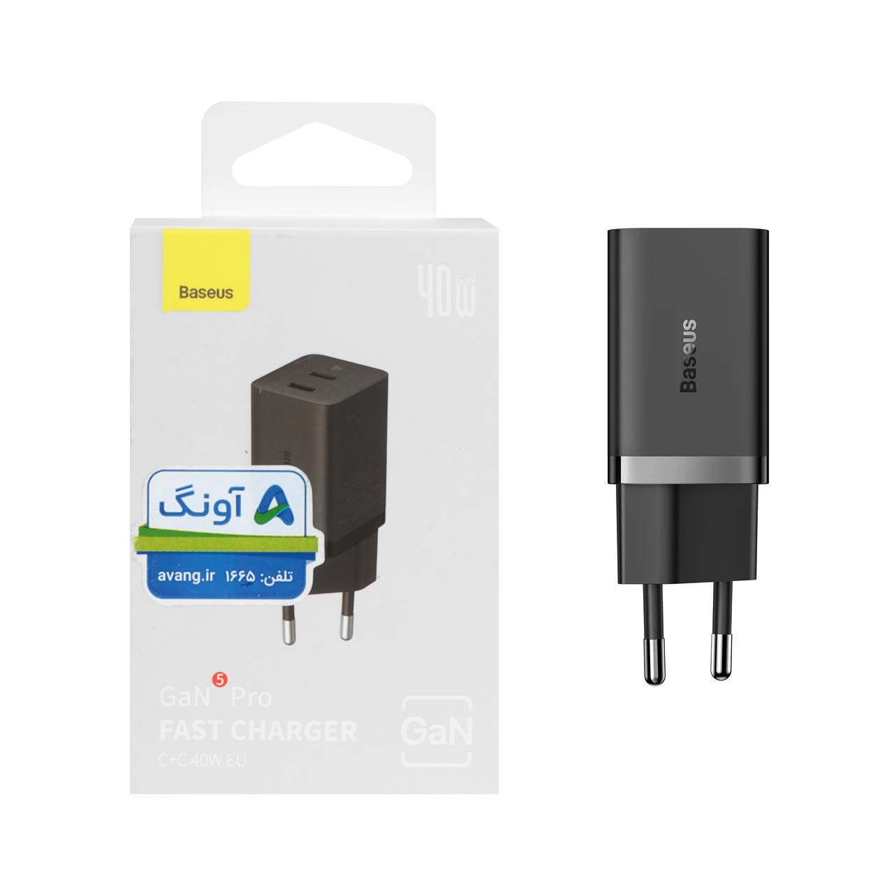 شارژر دیواری فست دو پورت Baseus مدل CCGP180101 40W - مشکی