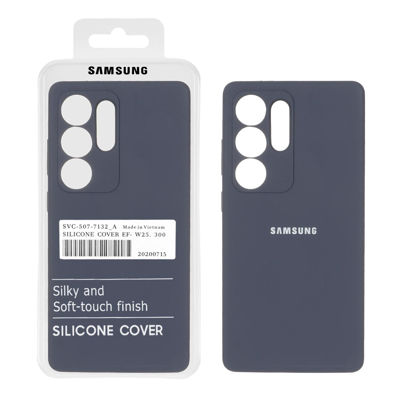 قاب سیلیکونی پاک کنی اورجینال درجه یک Samsung Galaxy S25 Ultra - سرمه ای (پک دار)