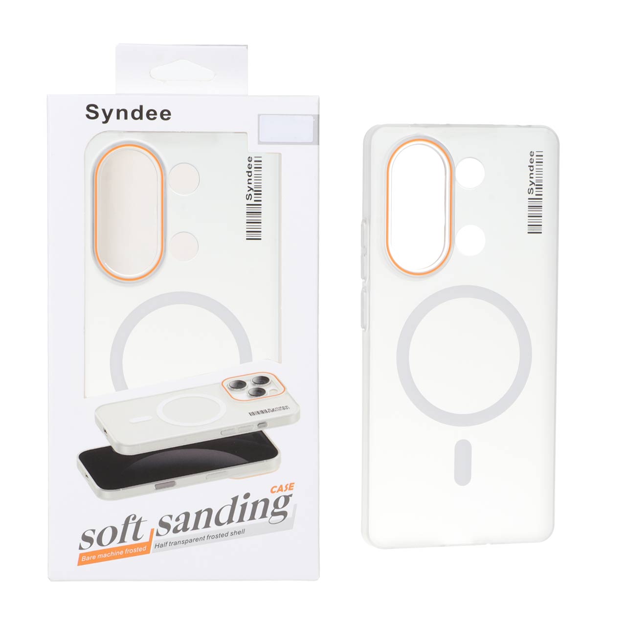 قاب اورجینال Syndee پشت مات MagSafe مدل Xiaomi Redmi Note 14S / Note 13 Pro 4G / Poco M6 Pro 4G - سفید (پک دار)