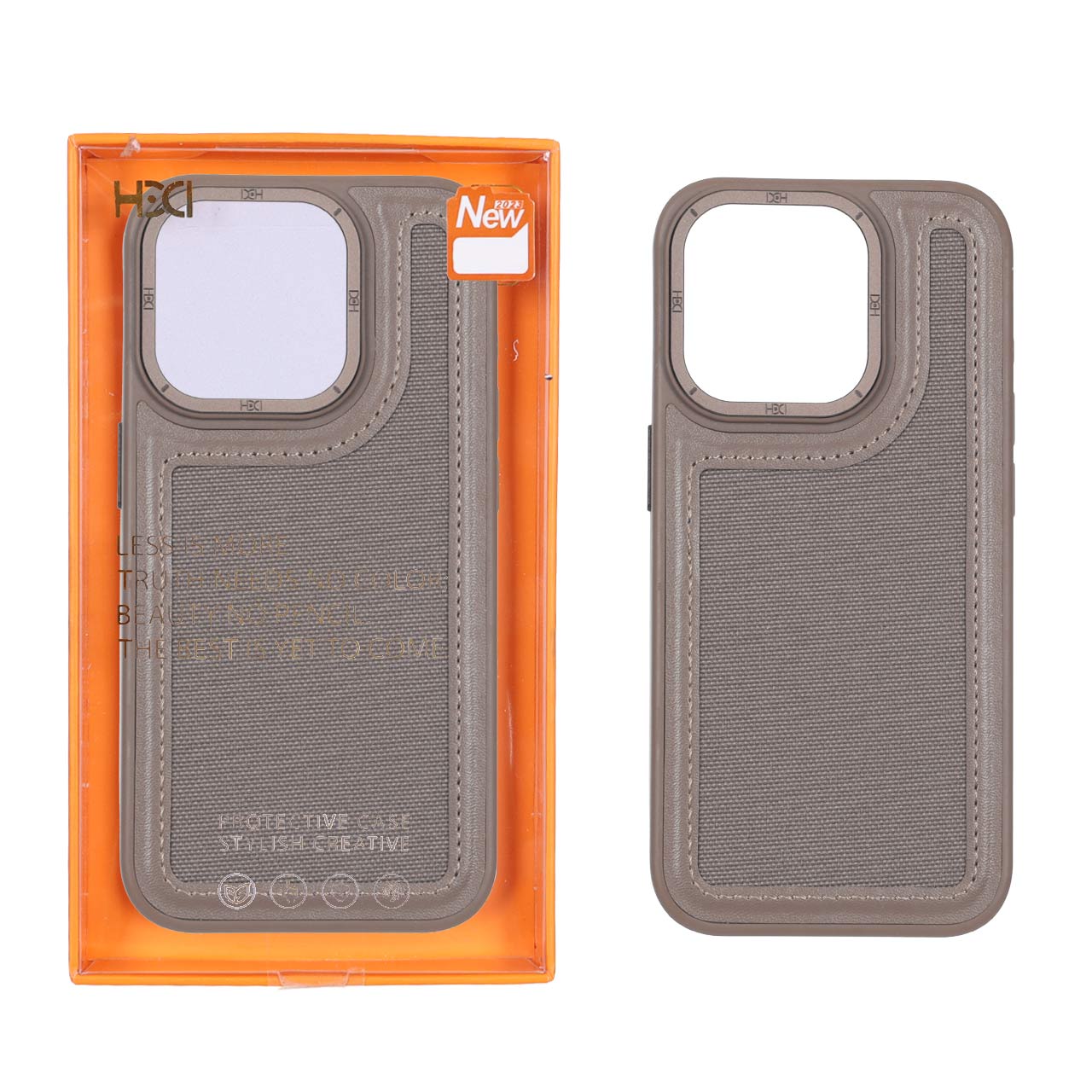 قاب اورجینال HDD برزنتی دور چرم دوخت دار سبز مناسب برای آیفون ۱۵ پرو