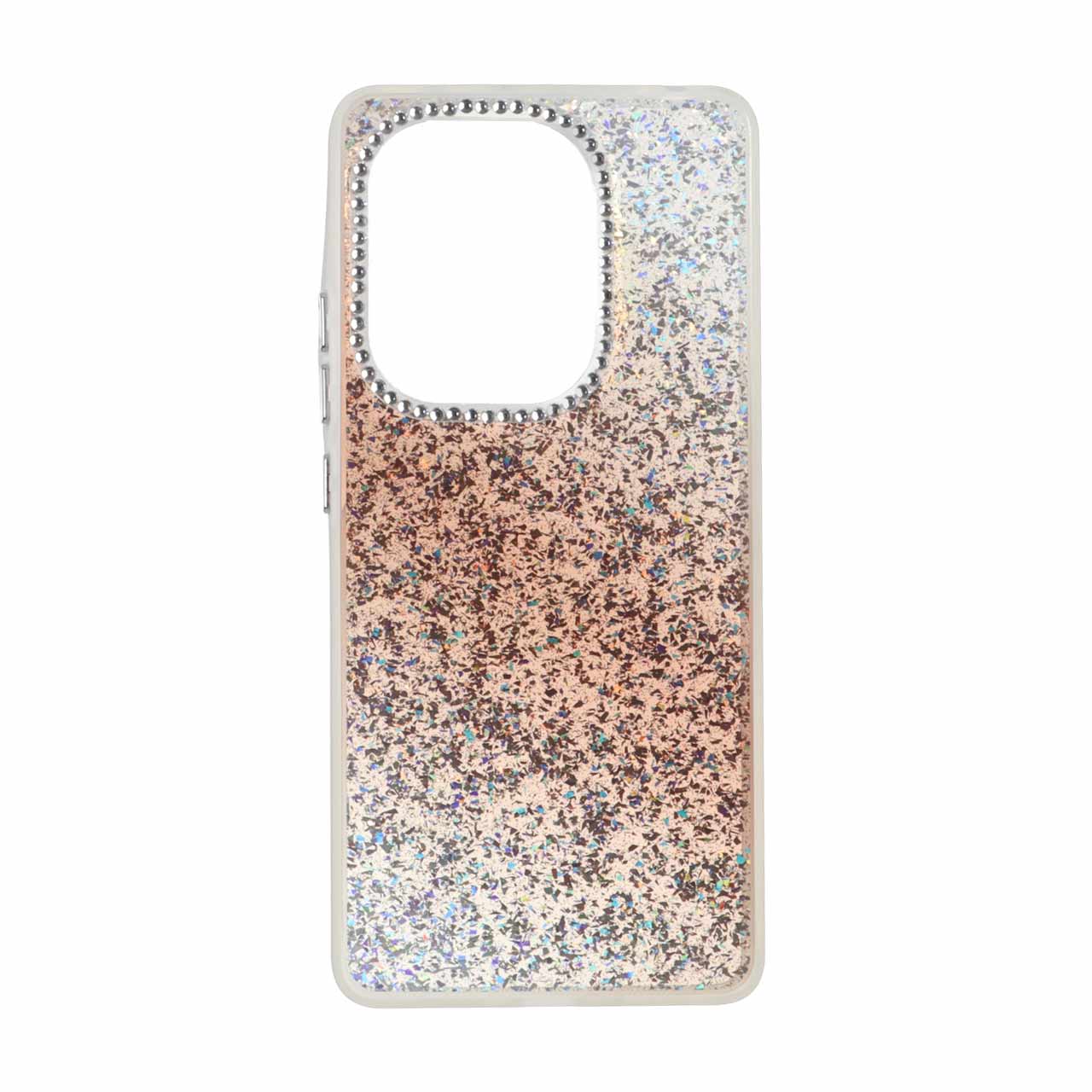 قاب اکلیلی دور مات نگین دار قهوه ای مناسب برای شیائومی ردمی نوت 14 اس / نوت 13 پرو 4 جی / پوکو ام 6 پرو 4 جی