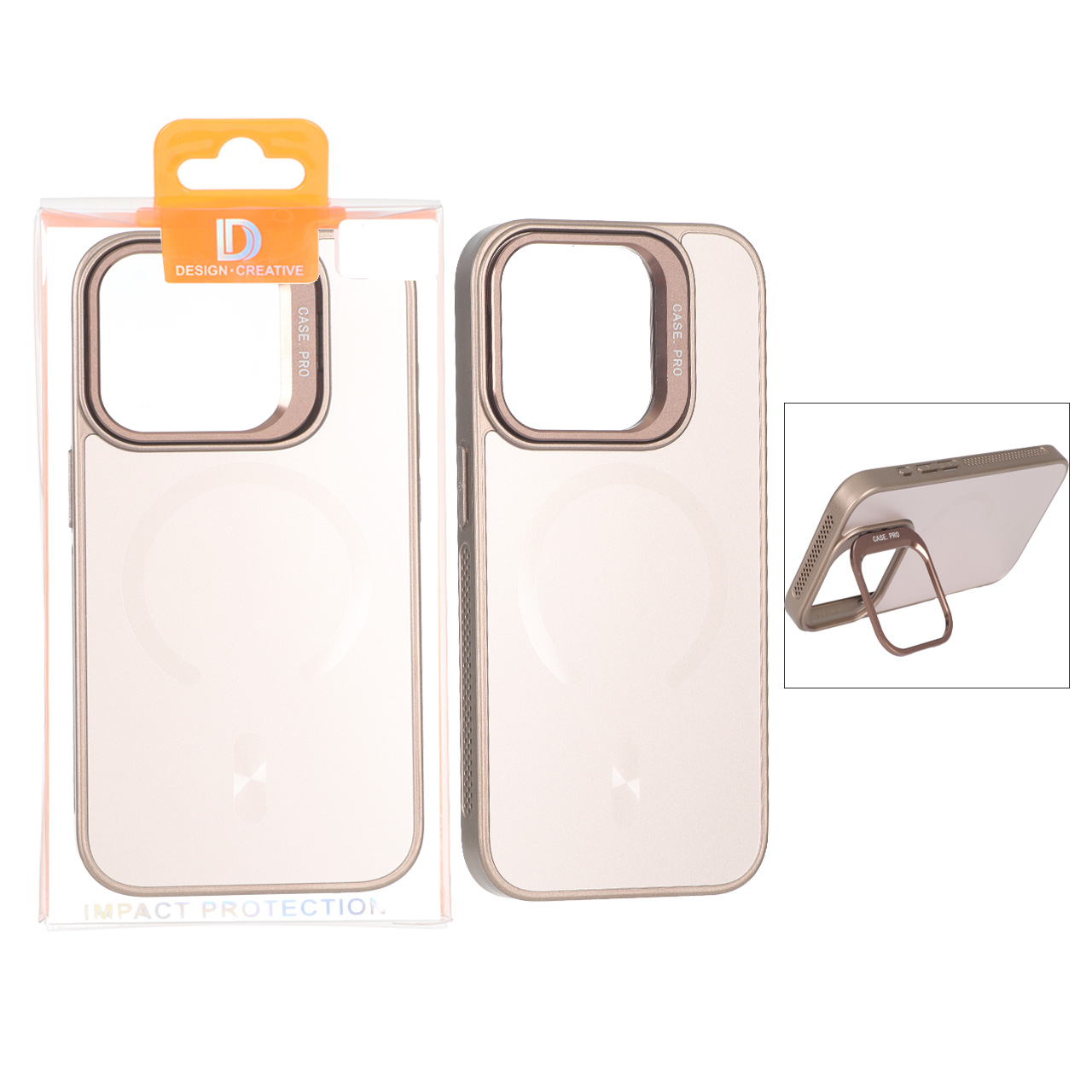 قاب اورجینال PVD Case Pro استندشو MagSafe مدل Apple iPhone 15 Pro - صحرایی (پک دار)