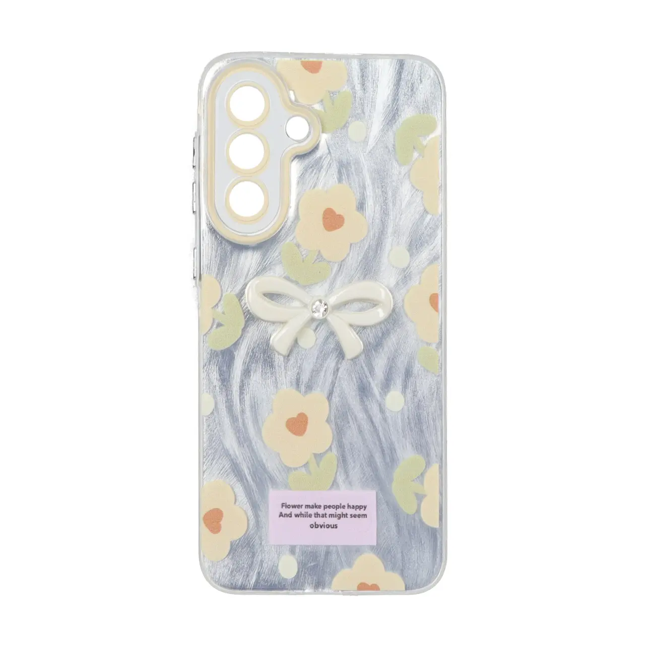 قاب اطلسی Flower پاپیون دار Samsung Galaxy A37 - طرح 117