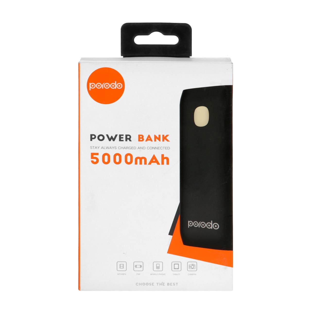 پاوربانک 12 وات 5000 میلی آمپر فست شارژ Porodo مدل PD-T902 - مشکی