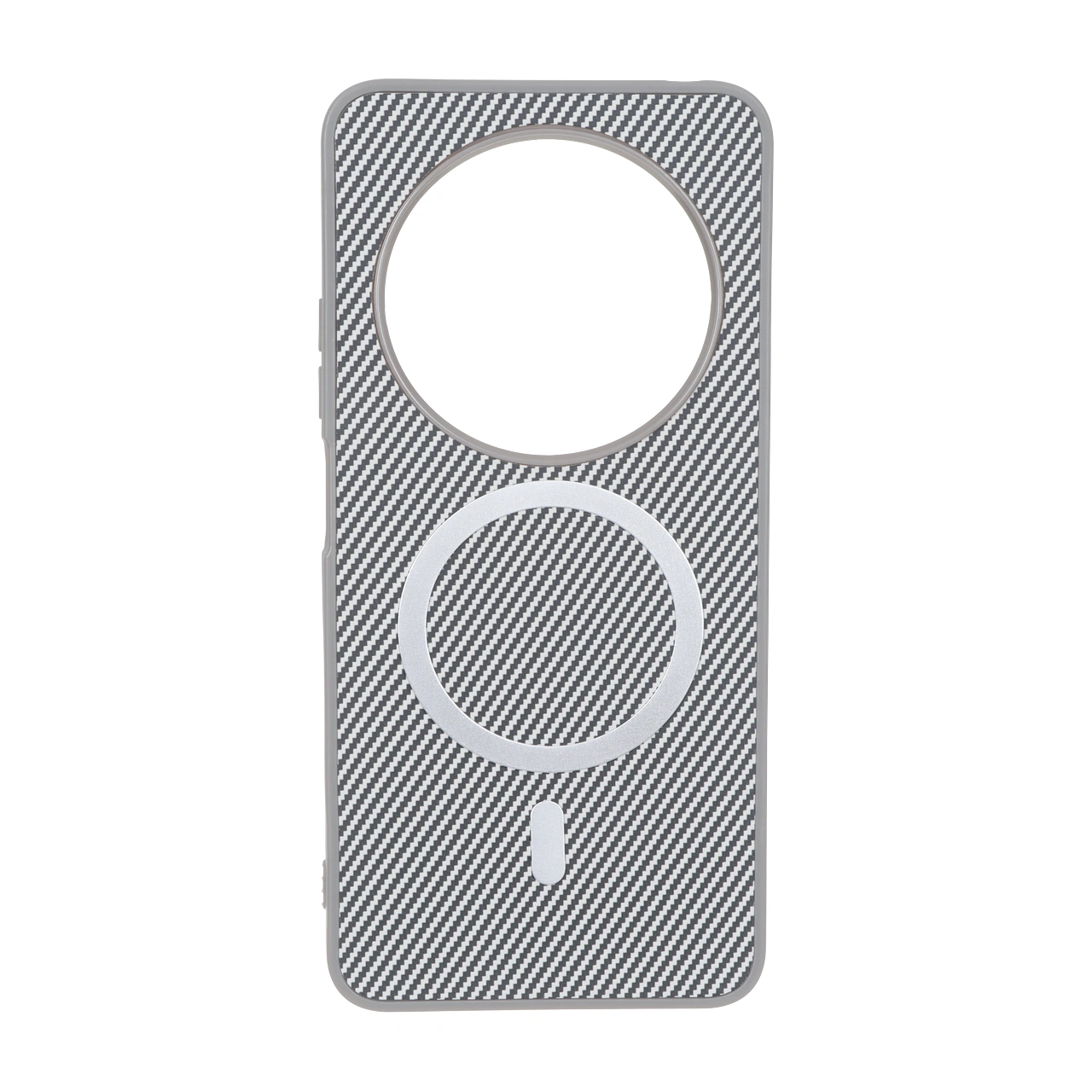 قاب هاشور MagSafe فلزی Xiaomi Redmi 14C / Redmi A3 Pro / Redmi A4 / Poco C75 - طوسی