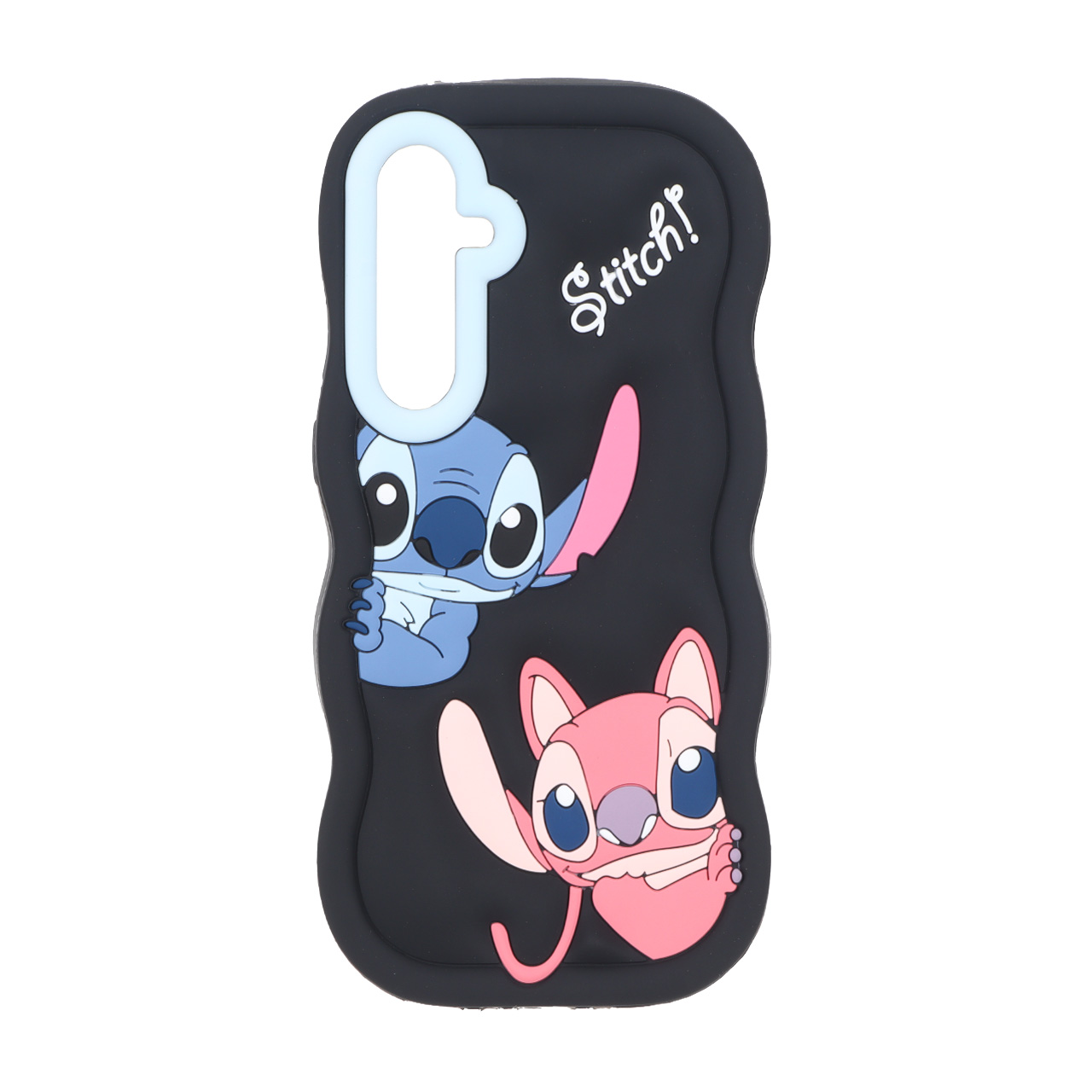 قاب سیلیکونی کنگره ای Stitch برجسته فانتزی Samsung Galaxy A35 / A55 - مشکی