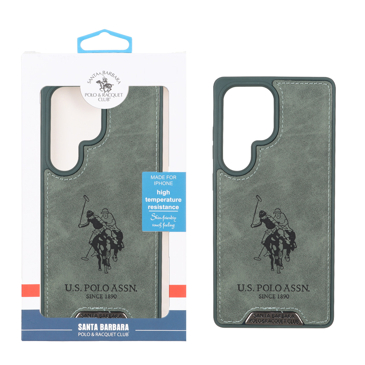 قاب طرح جیر US Polo Assn سبز مناسب برای سامسونگ گلکسی اس ۲۵ اولترا