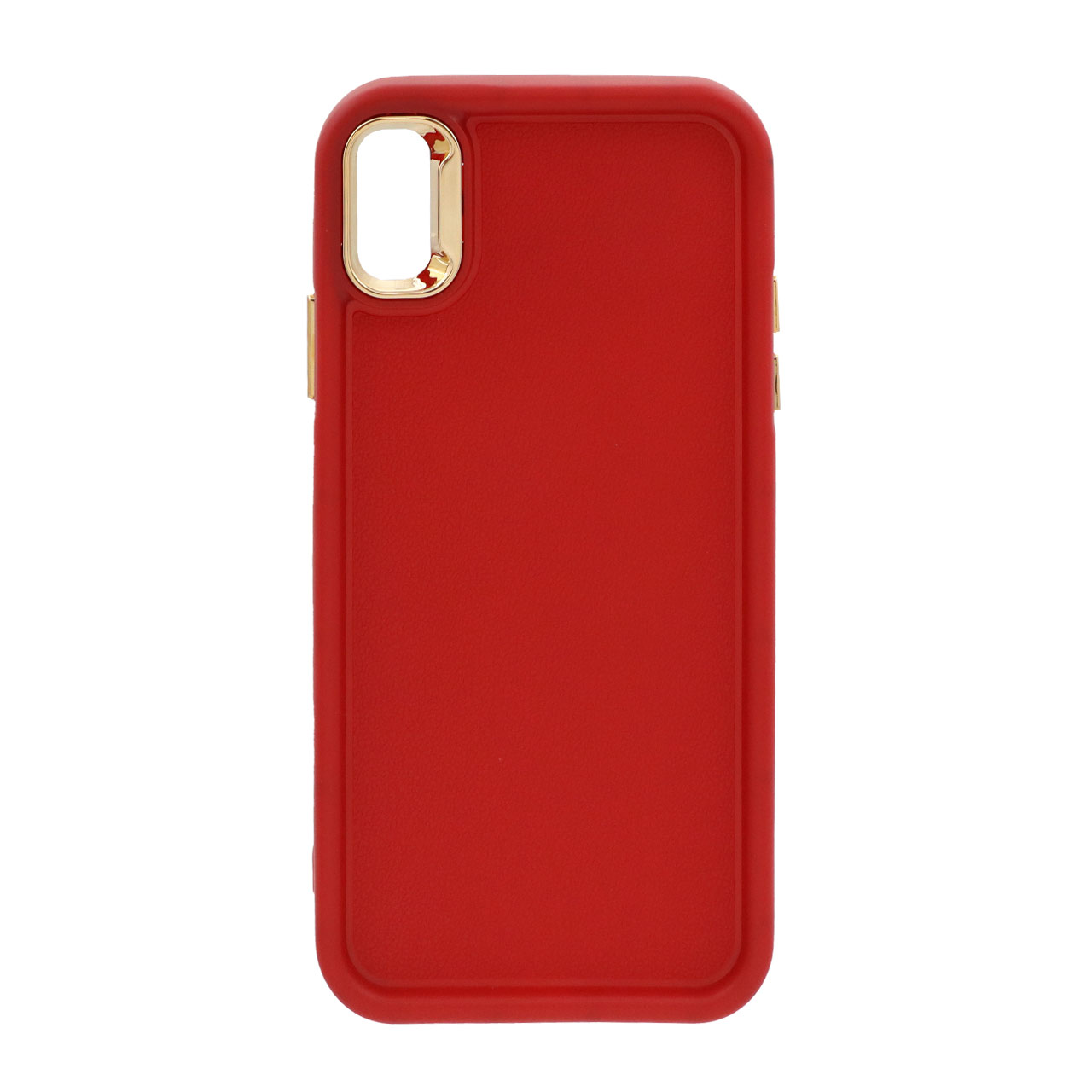 قاب Solid Case Texture دور لنز طلایی Apple iPhone XR - قرمز