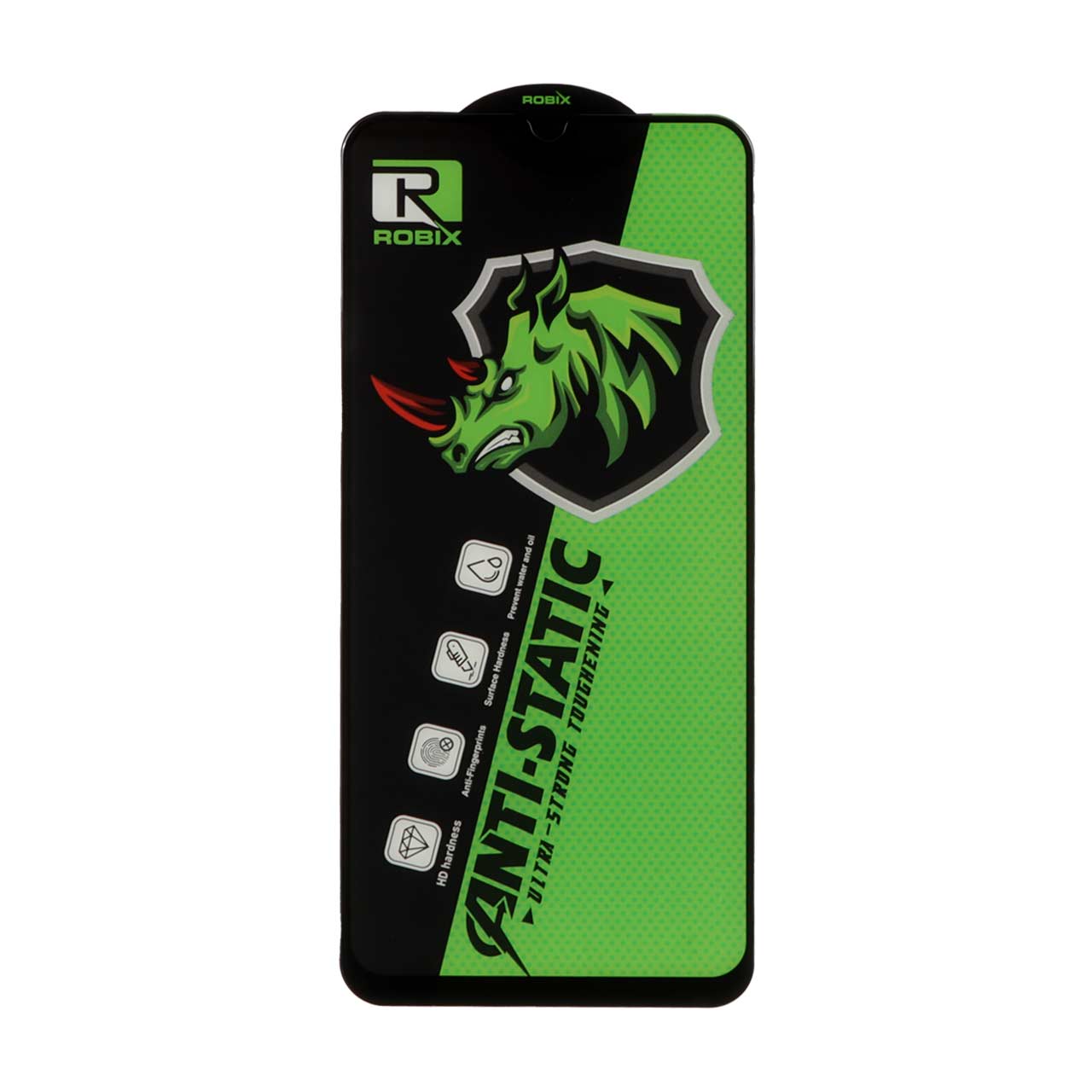 محافظ صفحه نمایش شیشه ای Full Cover Robix Anti Static ESD مدل Samsung Galaxy A20 / A30 / A30S / A50 / A50S / M10S / M21 / M21S / M30 / M30S / M31 / Redmi Note 7 / Note 7 pro / Note 7s / Honor 9a / Y6p