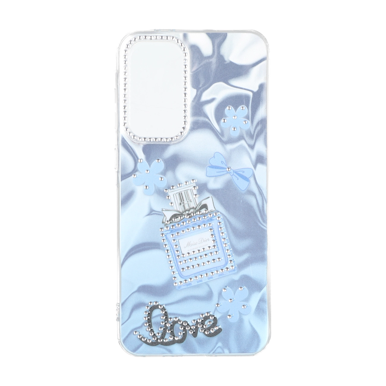 قاب طرح Silver Cloud نگین دار Love مناسب برای سامسونگ گلکسی A56 و A36