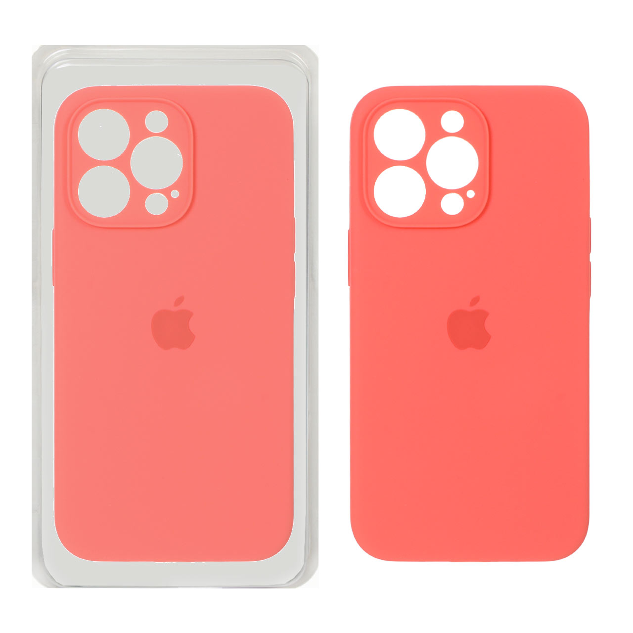 قاب سیلیکونی پاک کنی محافظ لنزدار اورجینال Apple iPhone 13 Pro - مرجانی (پک اصلی)