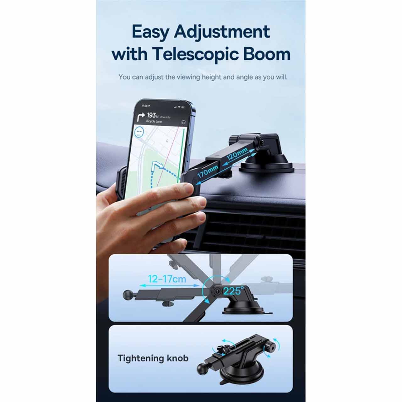 هولدر گوشی موبایل پایه دار Baseus مدل Mechanical Clamping BS-CM025 - مشکی