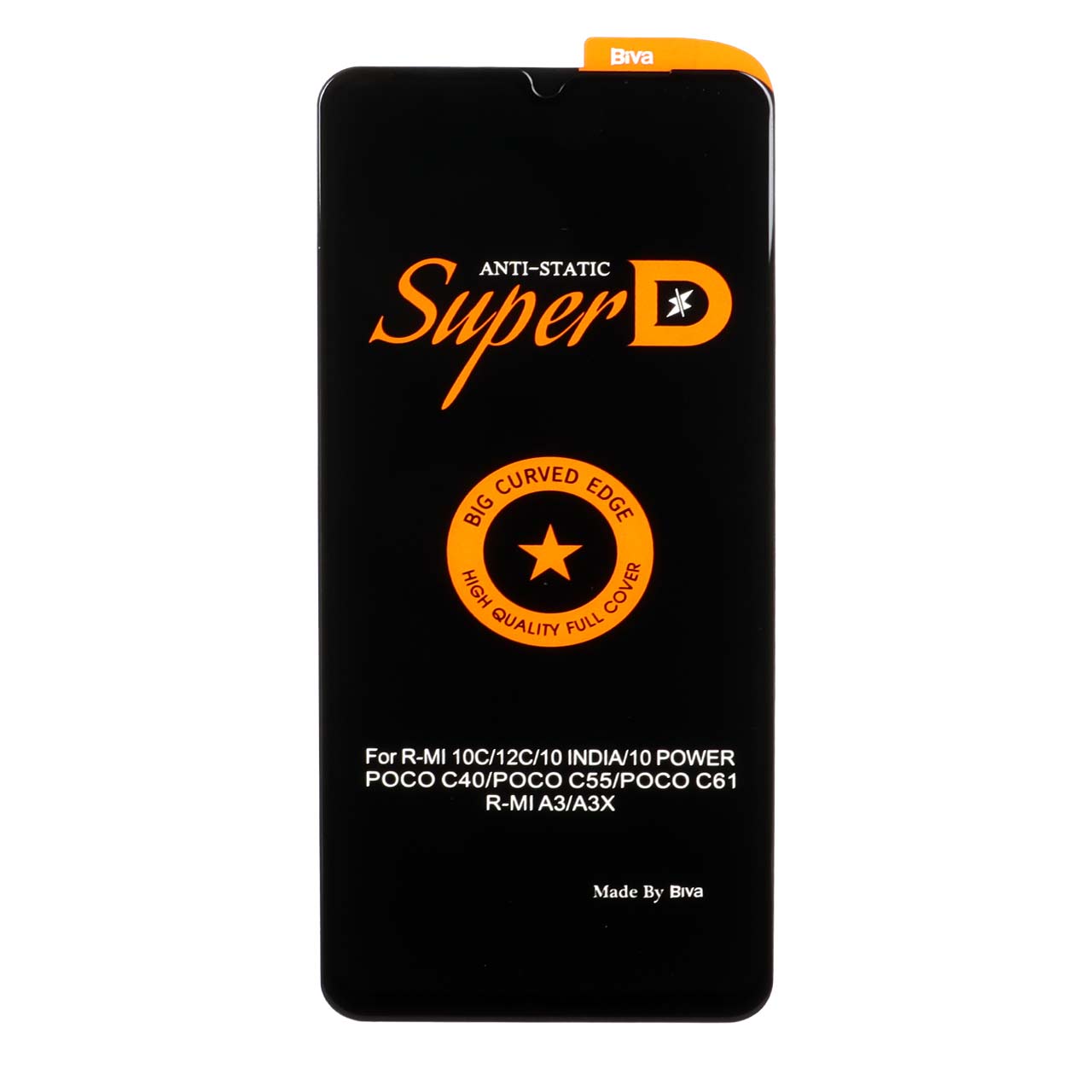 محافظ صفحه نمایش شیشه ای Super D Biva مناسب برای شیائومی Redmi A3 / A3x / 10C / 12C / 11A / 10 Power و پوکو C40 / C55 / C61
