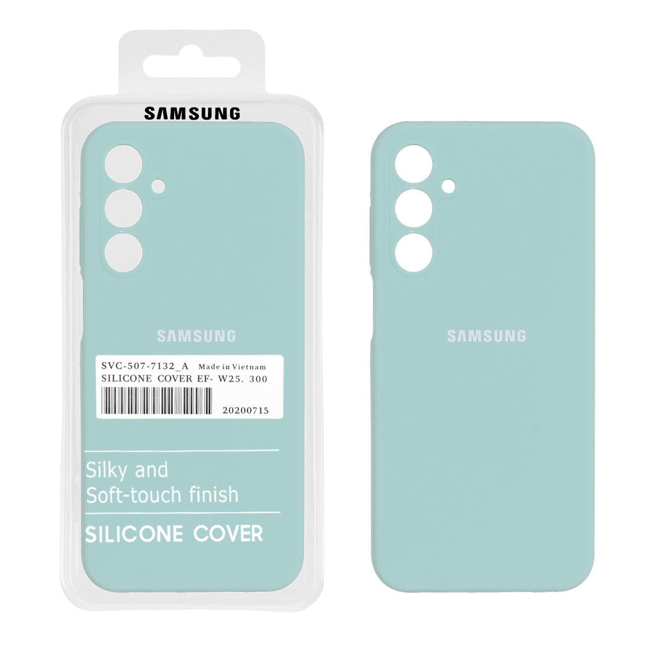 قاب سیلیکونی پاک کنی اورجینال درجه یک Samsung Galaxy A25 5G - سبز روشن (پک دار)