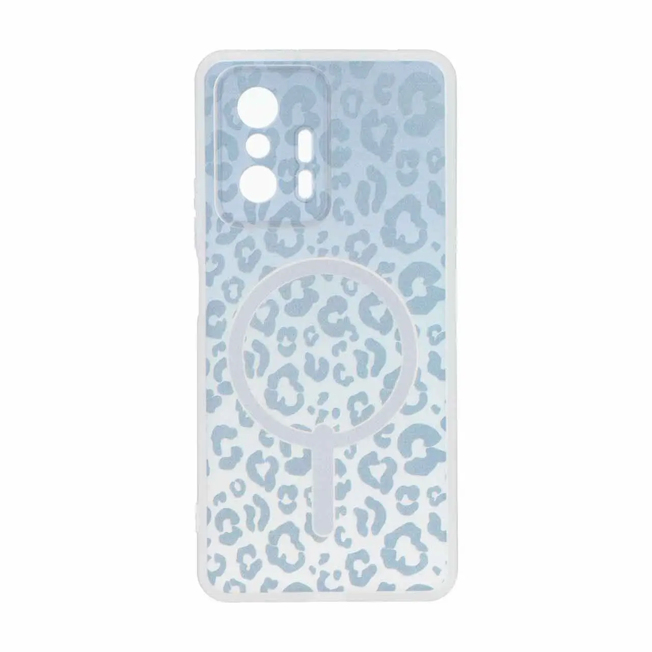 قاب ژله ای پلنگی طرح مگ سیف دور مات محافظ لنزدار Xiaomi Mi 11T / Mi 11T Pro - خاکستری