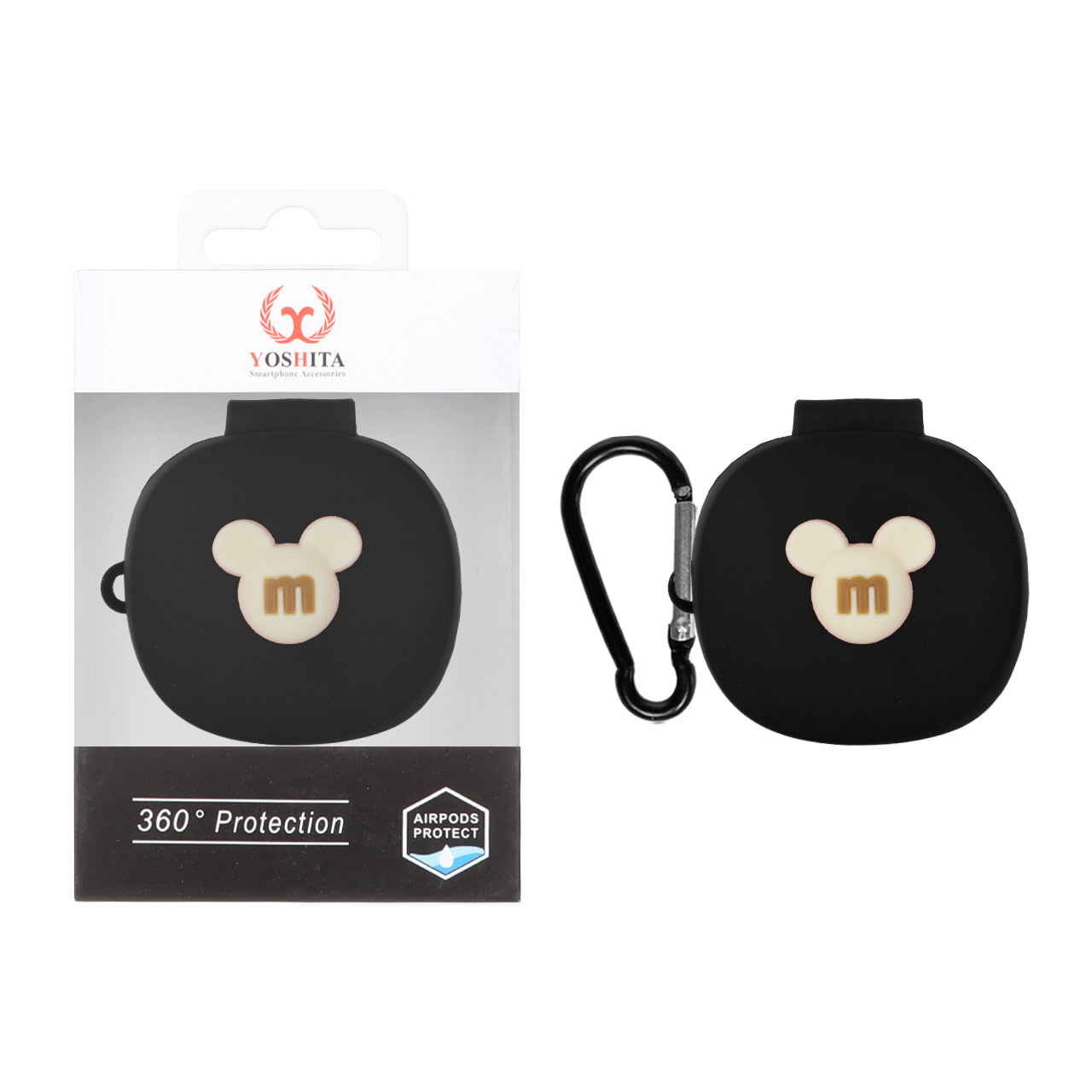کاور ایرفون سیلیکونی Yoshita طرح عروسک برجسته M مناسب برای QCY T13X