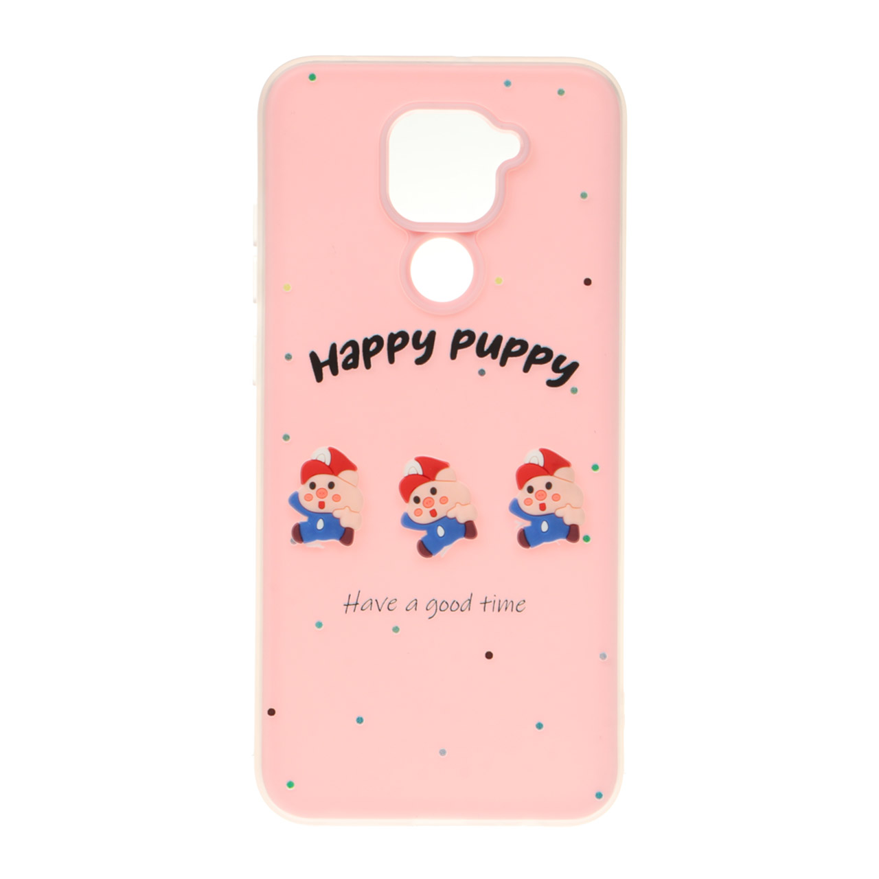 قاب عروسک برجسته طرح Happy Puppy دو لایه صورتی مناسب برای شیائومی ردمی نوت ۹، ردمی ۱۰ ایکس ۵ جی و ردمی ۱۰ ایکس پرو ۵ جی
