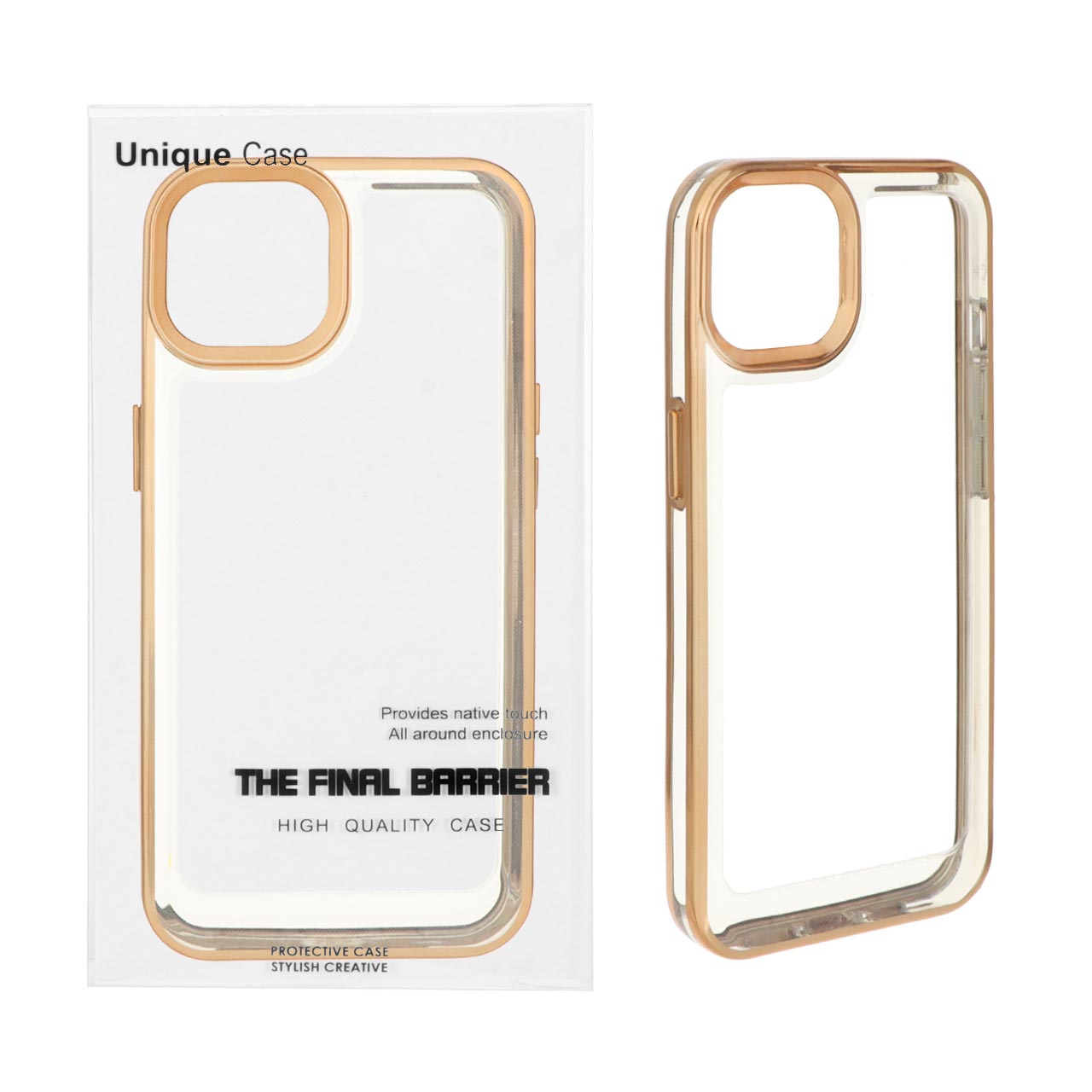 قاب اورجینال کروم Apple iPhone 13 / iPhone 14 - طلایی (پک دار)