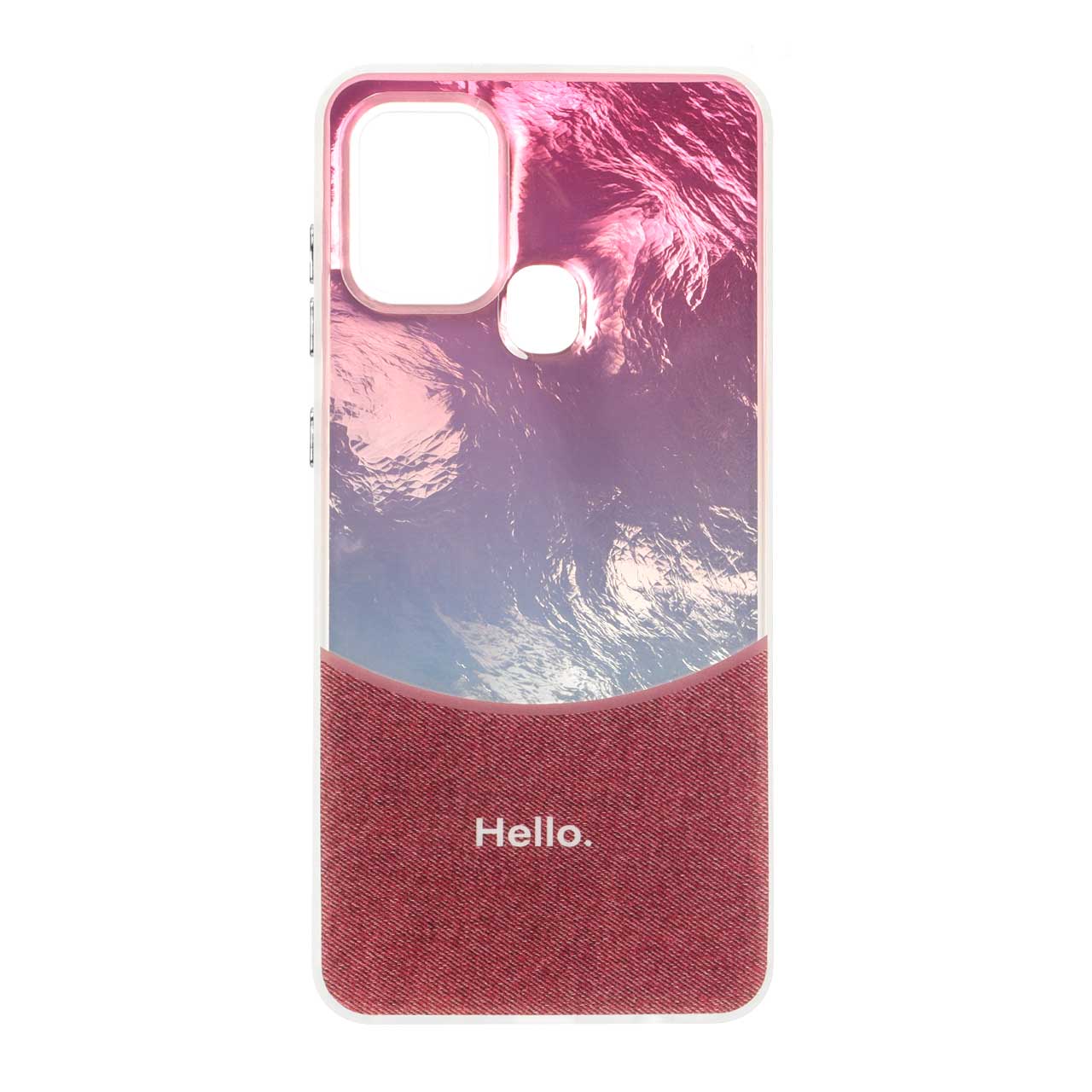 قاب طرح Hello جین Ice مناسب برای گوشی سامسونگ گلکسی A21s سرخابی