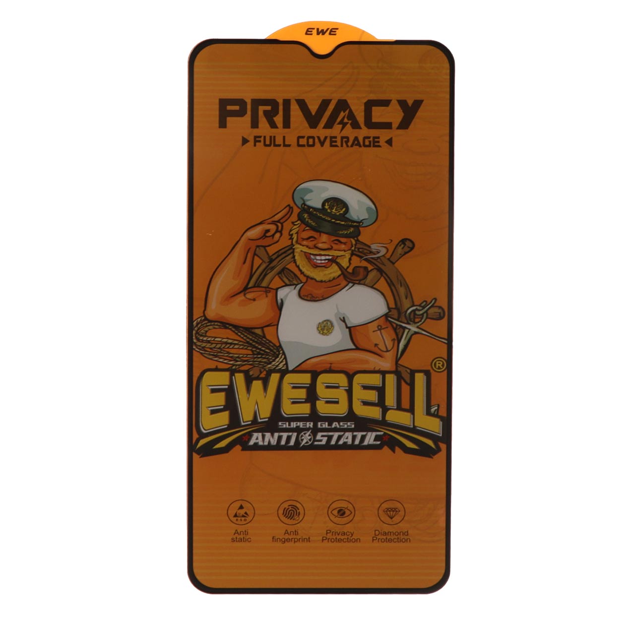 محافظ صفحه نمایش شیشه ای Full Cover Ewesell Anti Static Privacy مناسب برای سامسونگ گلکسی A12 / A02 / A02S / A03 / A03S / A03 Core / A04 / A04S / A04E / A13 / A23 / A32 5G / M02 / M04 / M12 / M13 / M23 / M33 /F13 / A1 Plus / A2 Plus / M4 / M5 / C30 / C30S
