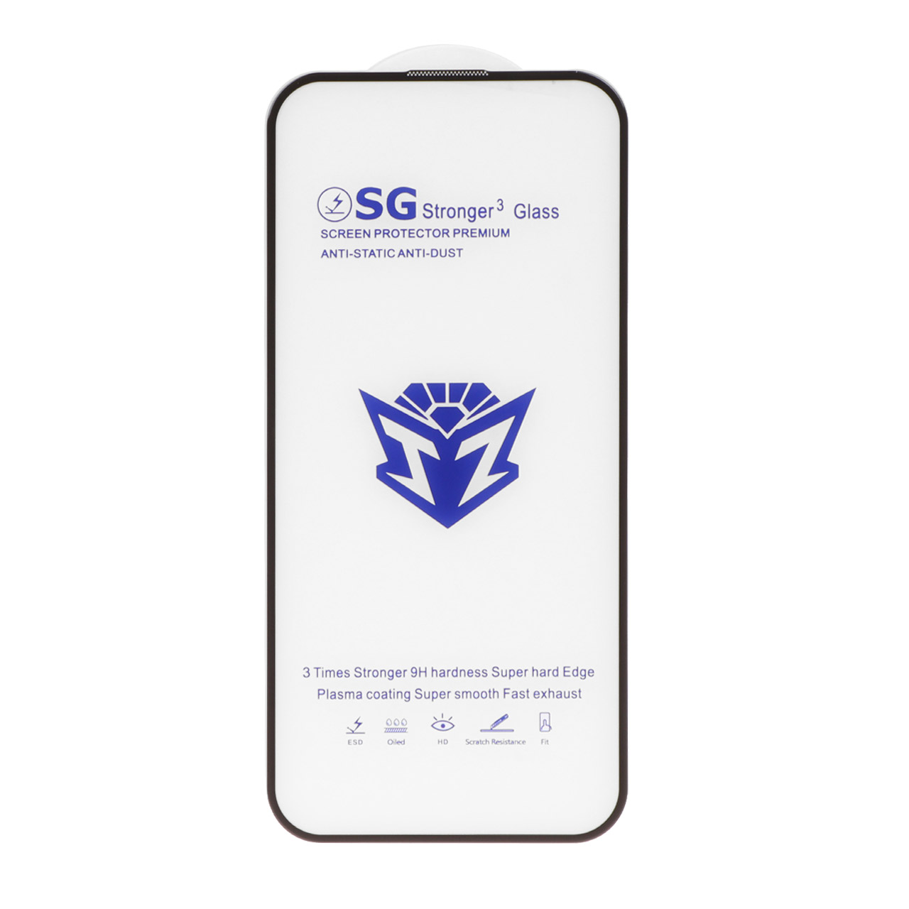 محافظ صفحه نمایش شیشه ای فول کاور SG Stronger 3 مناسب برای آیفون 15 پرو
