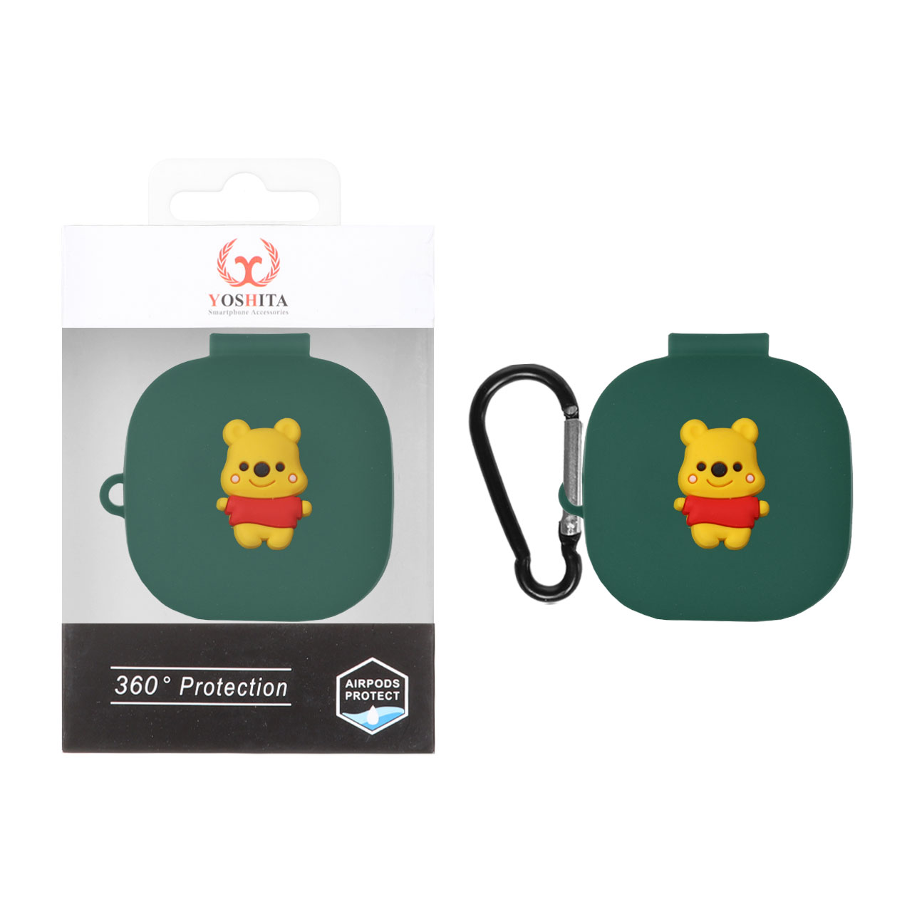 کاور سیلیکونی Yoshita طرح عروسک خرسی برجسته مناسب برای ایرفون QCY T13 ANC