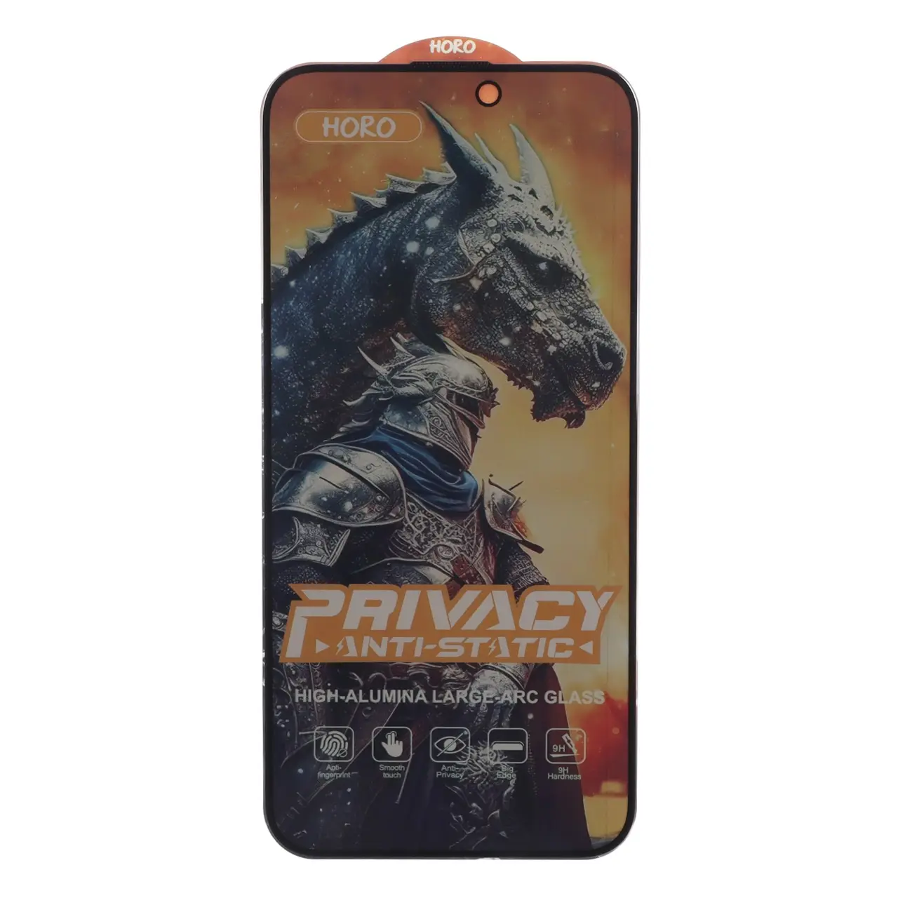 محافظ صفحه نمایش شیشه ای Full Cover Horo Anti Static Privacy مدل Apple iPhone 15 Pro Max