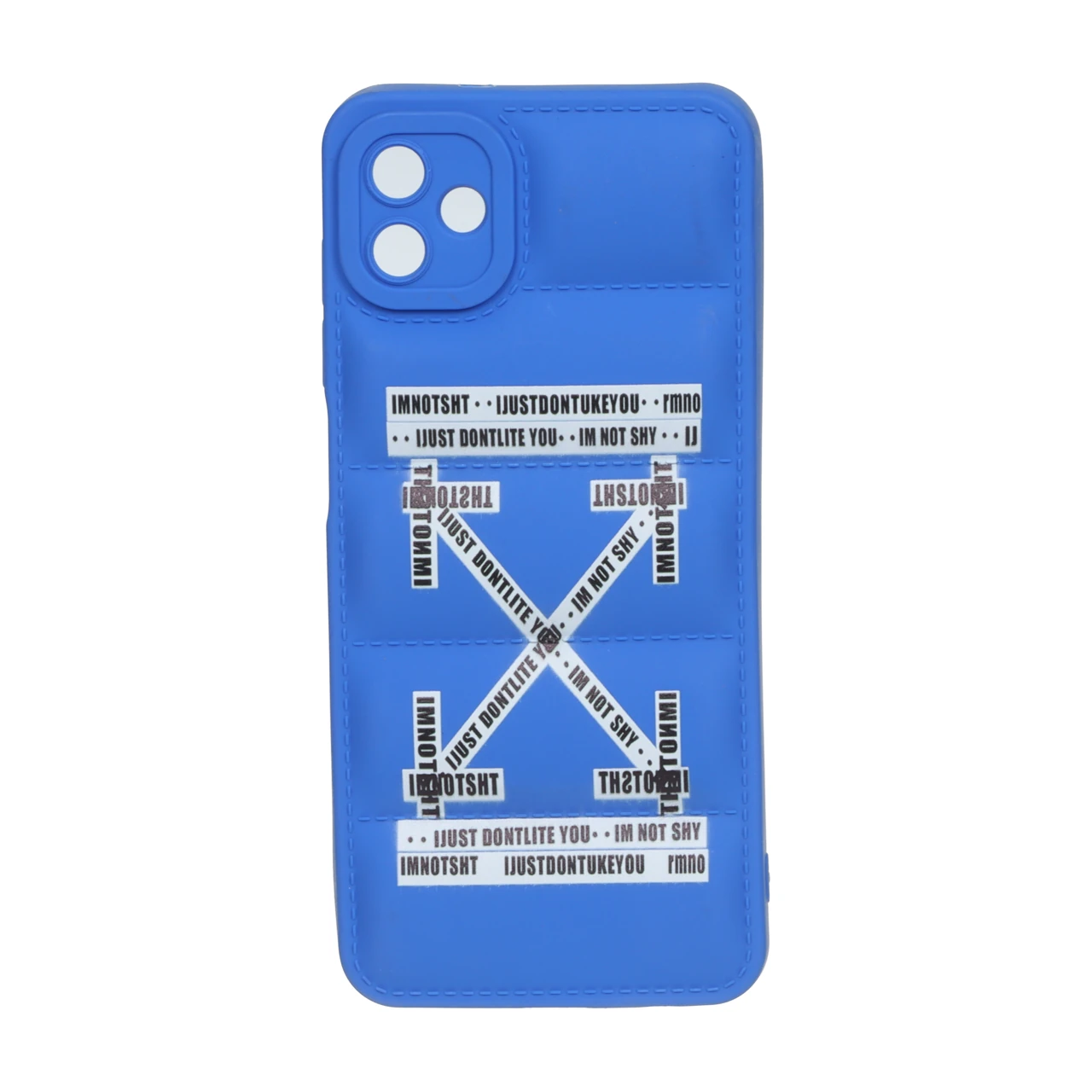 قاب پافری طرح Off-White آبی مناسب برای سامسونگ گلکسی A04 و M13 5G