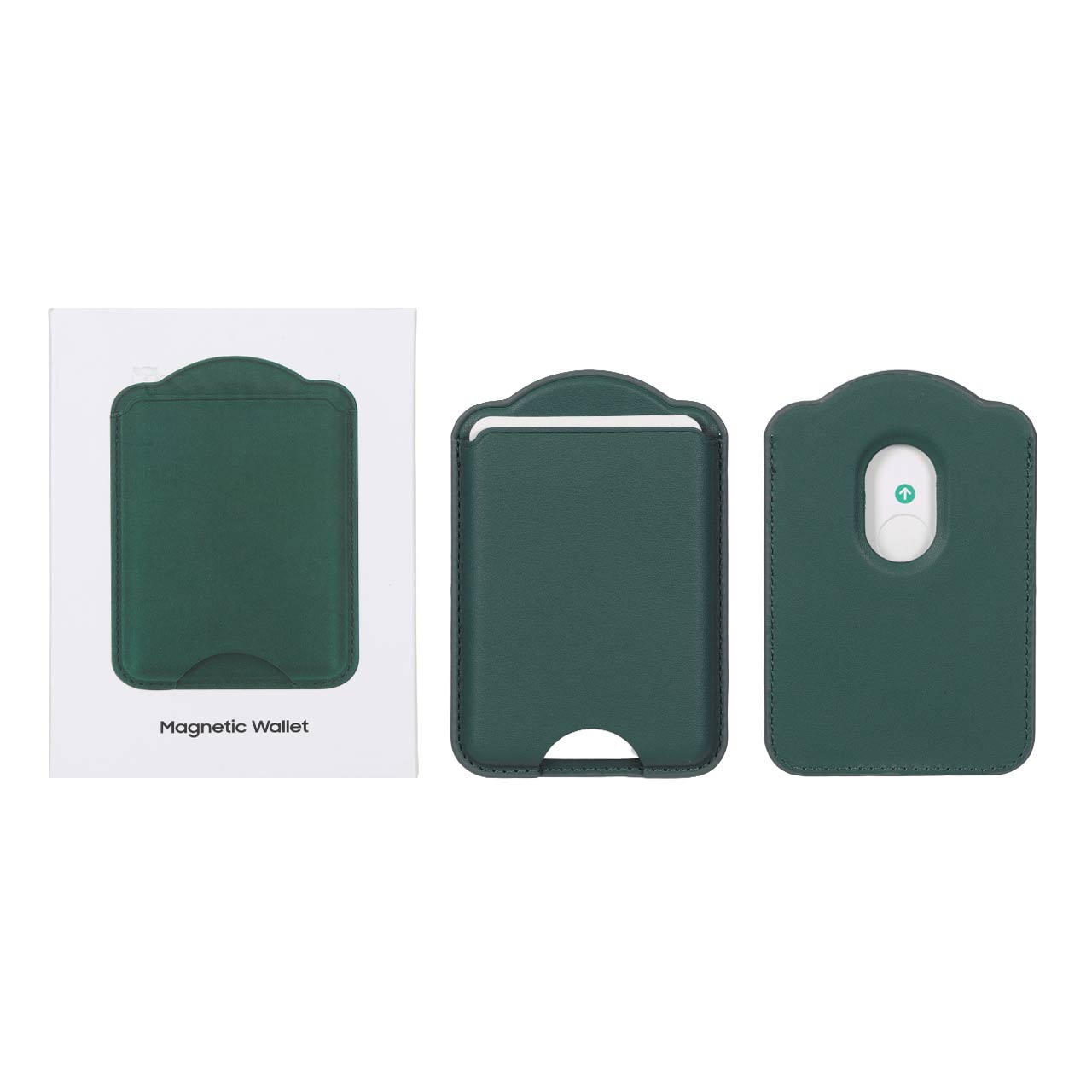 جاکارتی مگ‌سیف چرمی اپل Magnetic Wallet - رنگ سبز