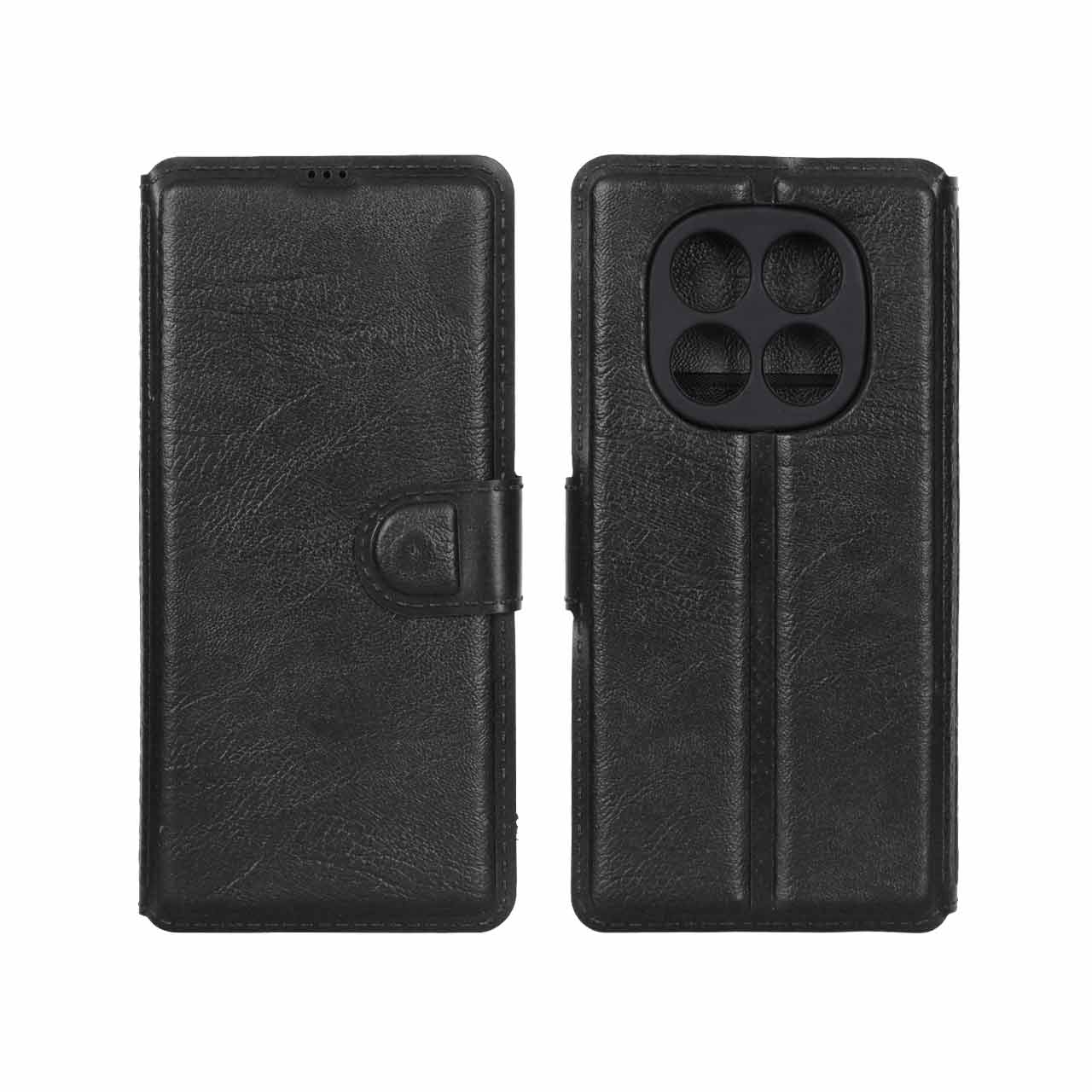 کیف موبایل چرمی مگنتی محافظ لنزدار Xiaomi Redmi Note 15 - مشکی
