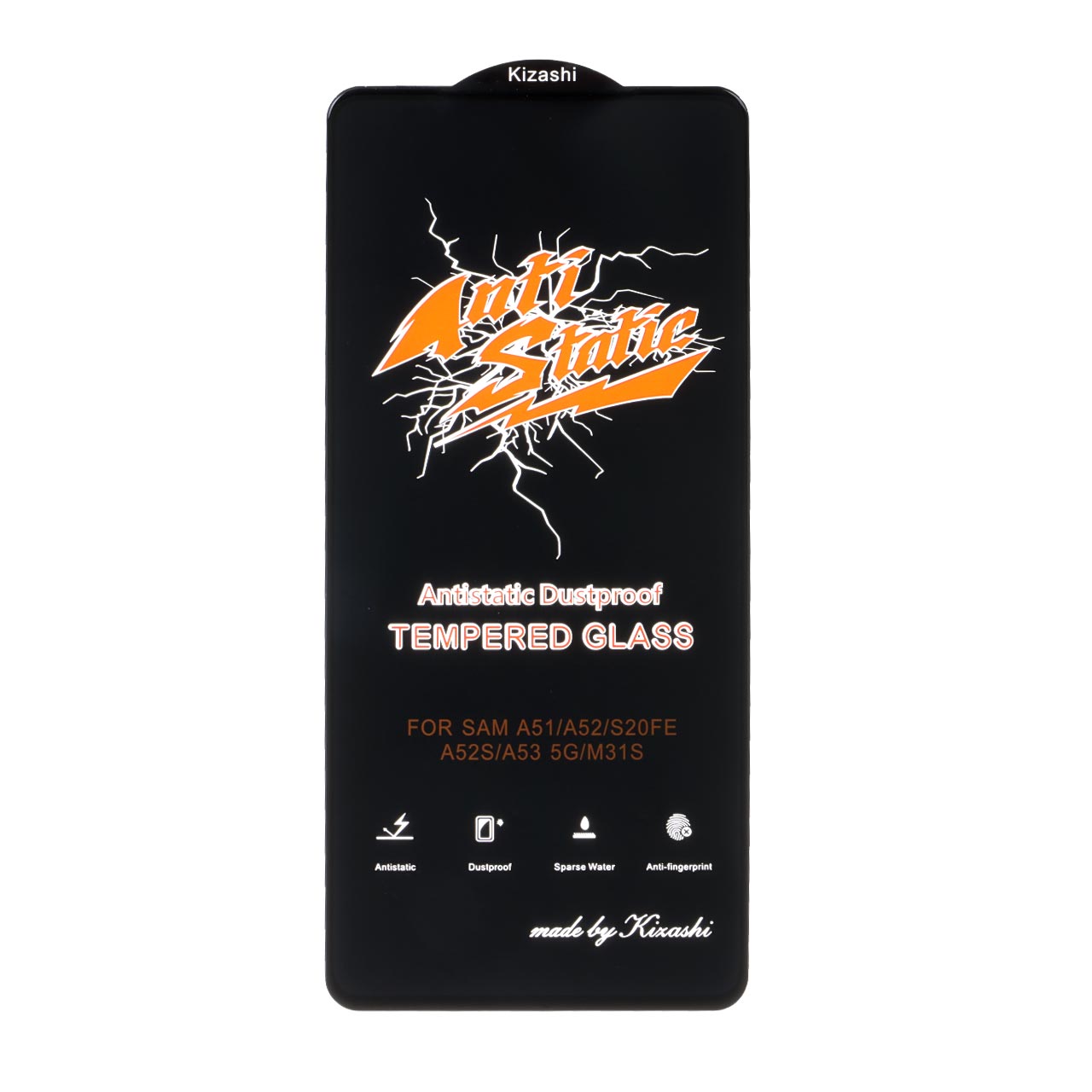 محافظ صفحه نمایش شیشه‌ای Full Cover Anti Static کیزاشی مناسب برای سامسونگ A51 / A52 / A52S / A53 / S20 FE