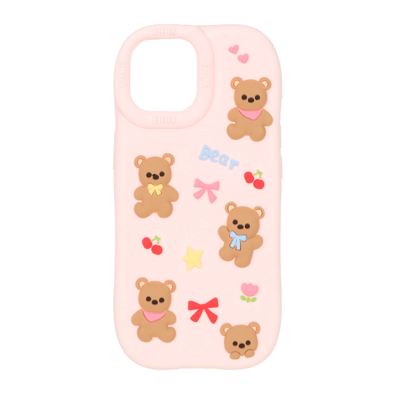قاب EHUK سیلیکونی فانتزی خرسی Apple iPhone 15 / iPhone 14 / iPhone 13 - صورتی