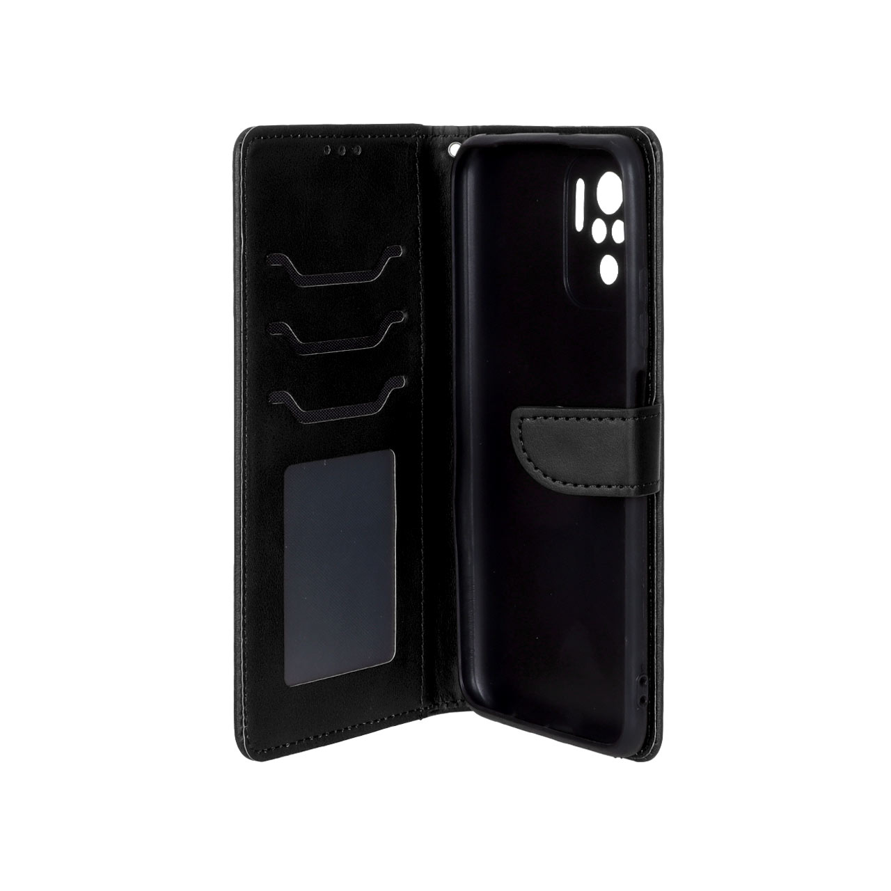 کیف چرمی مگنتی محافظ لنزدار مشکی مناسب برای شیائومی ردمی نوت 10 4G / ردمی نوت 10 اس / پوکو ام 5 اس