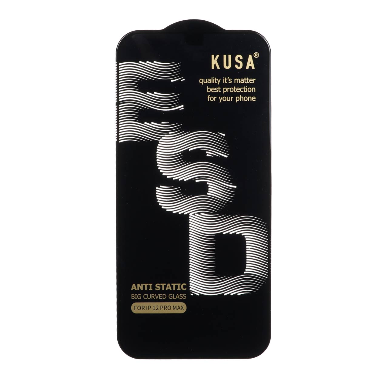 محافظ صفحه نمایش شیشه‌ای فول کاور Kusa Anti Static ESD مناسب برای آیفون ۱۲ پرو مکس