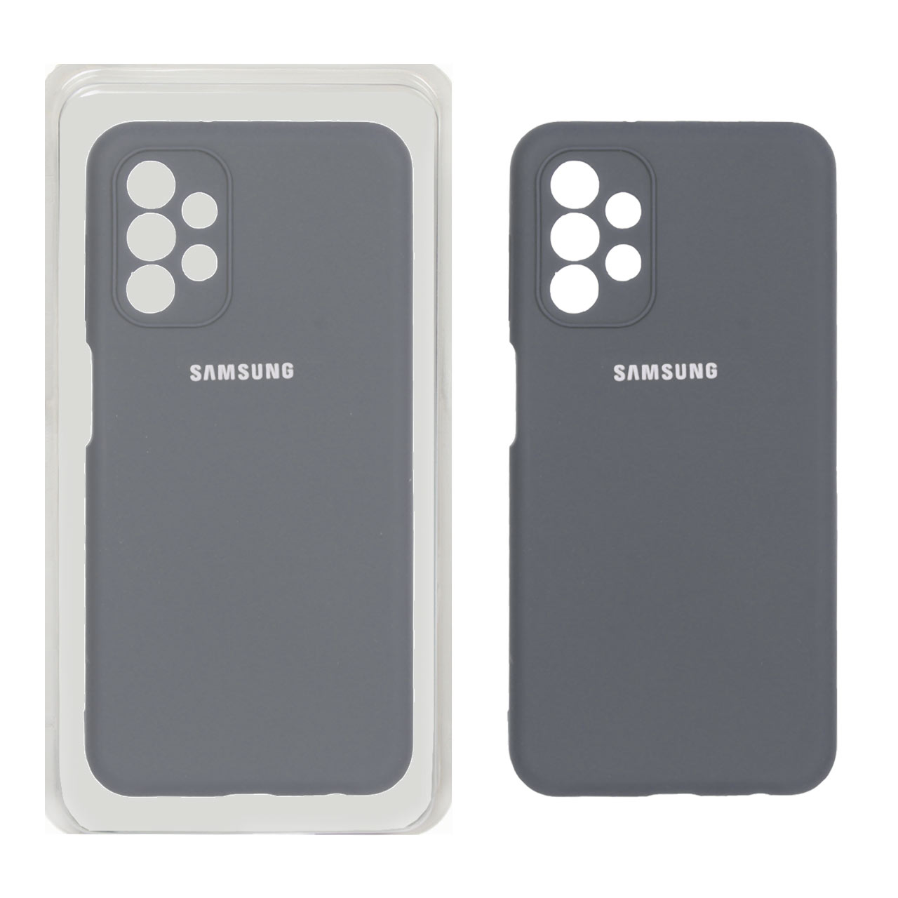 قاب سیلیکونی پاک کنی محافظ لنزدار اورجینال Samsung Galaxy A13 4G - خاکستری (پک اصلی)